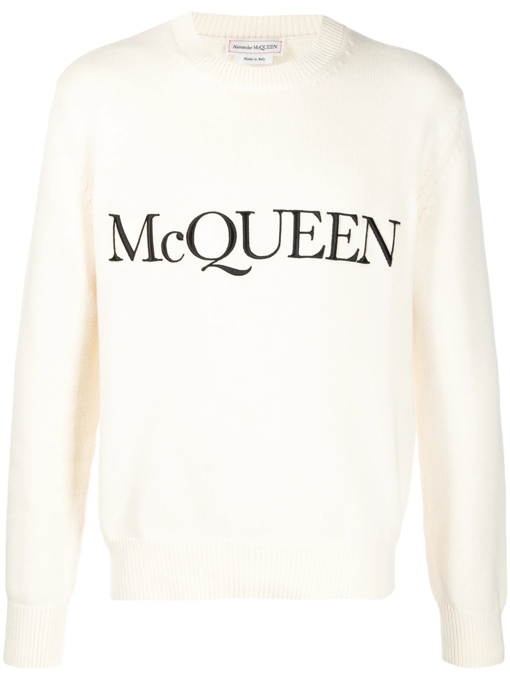 logo-embroidered knitted jumper