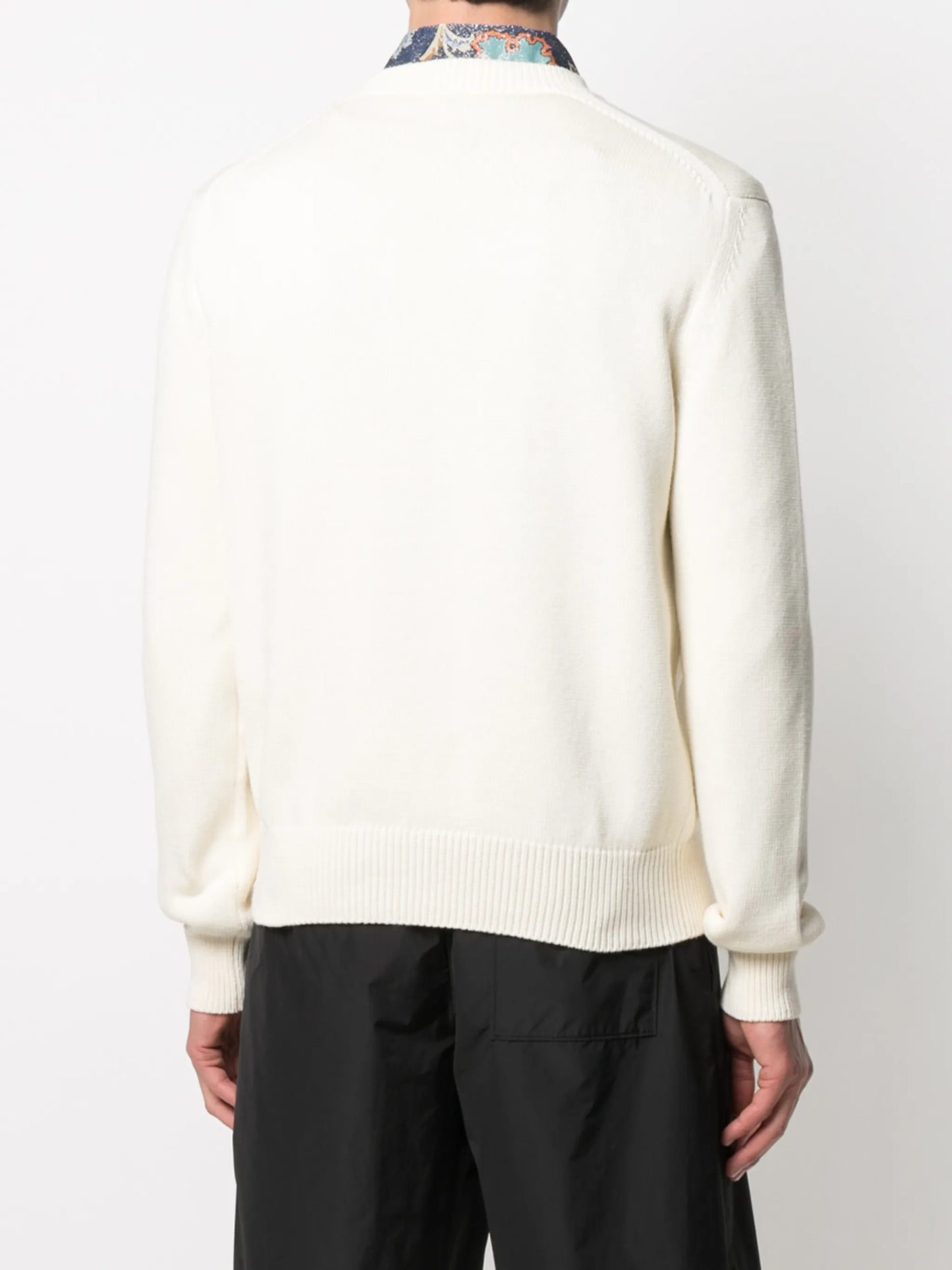logo-embroidered knitted jumper