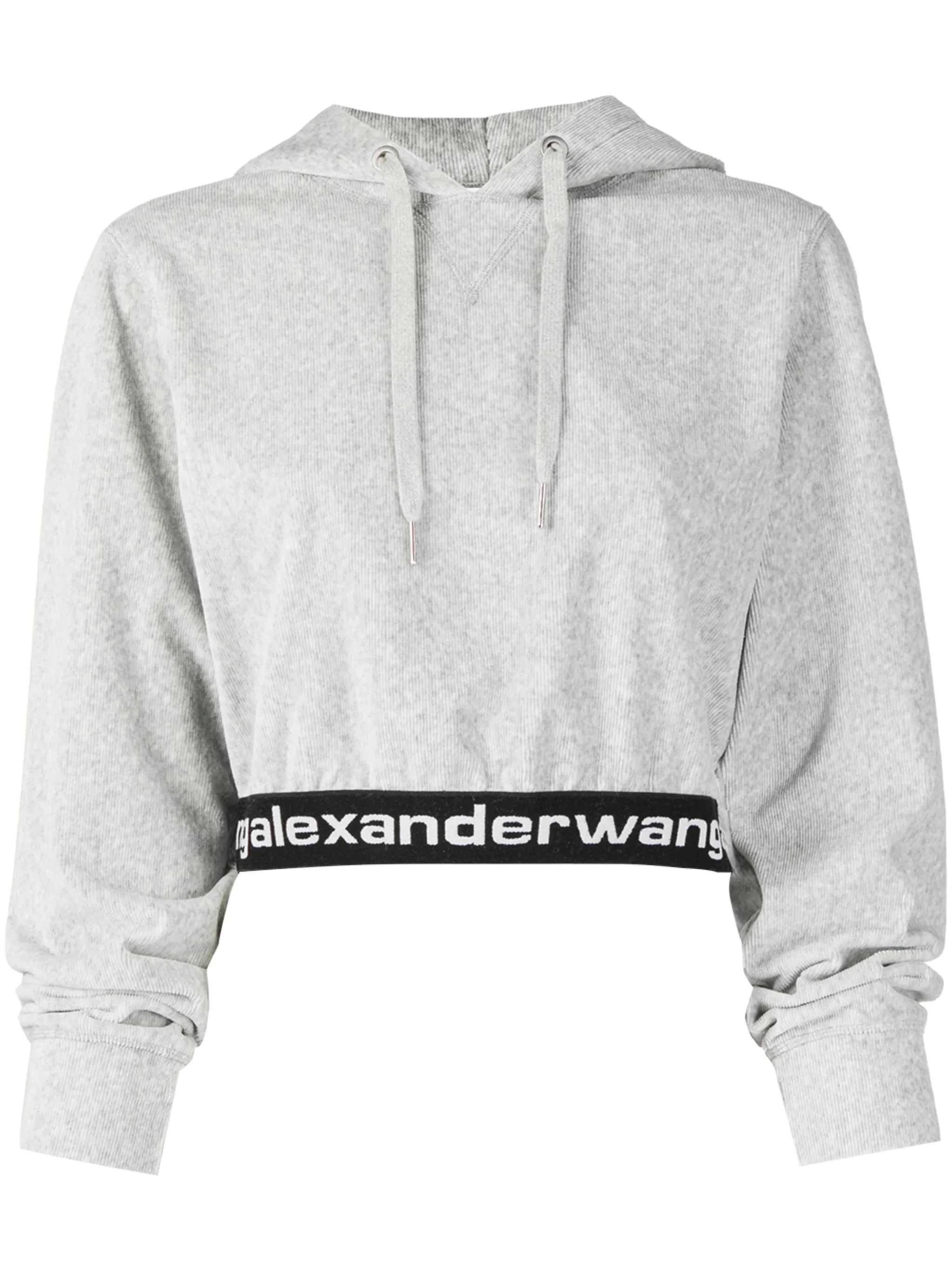 logo-print cropped hoodie