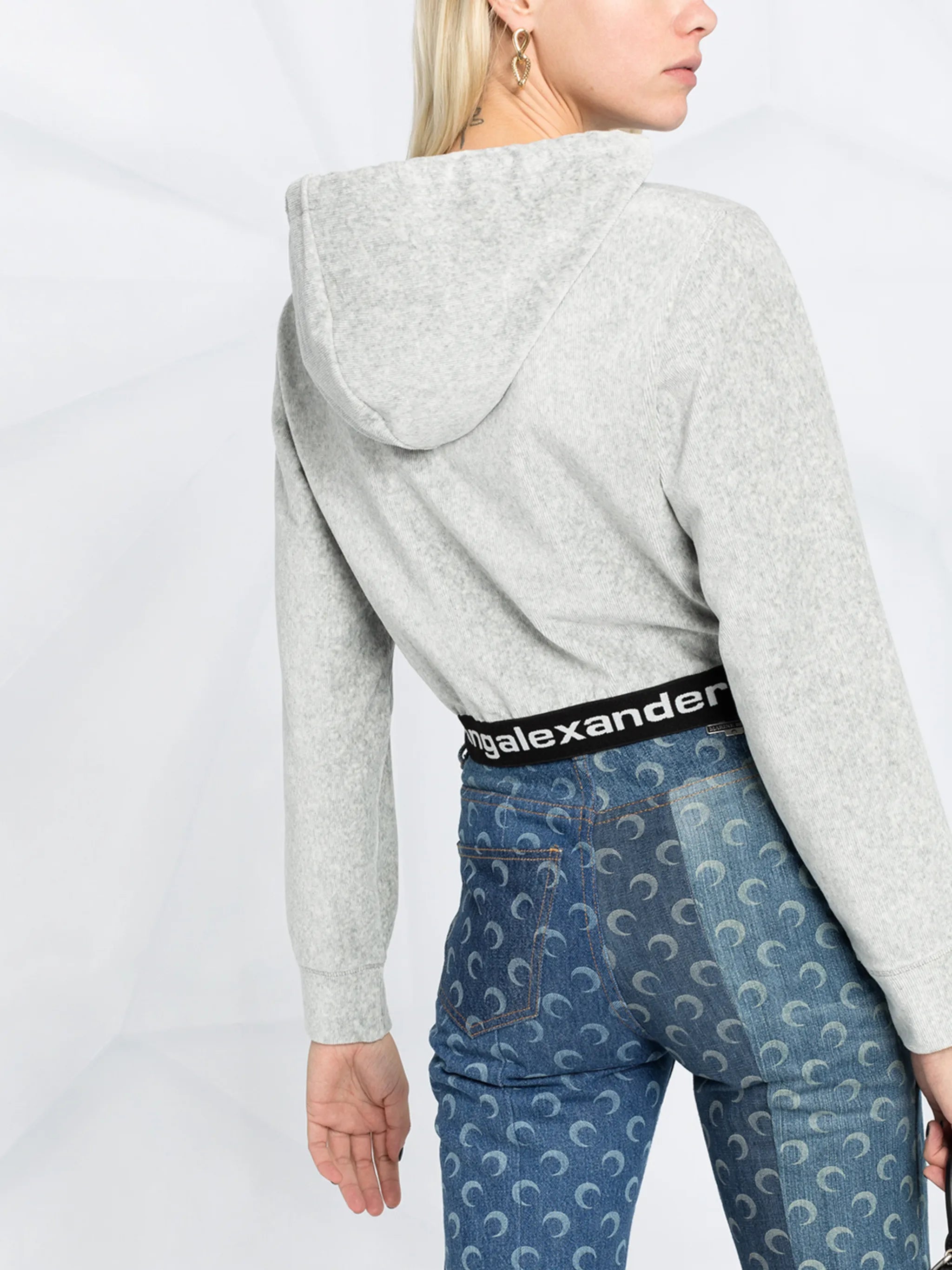 logo-print cropped hoodie