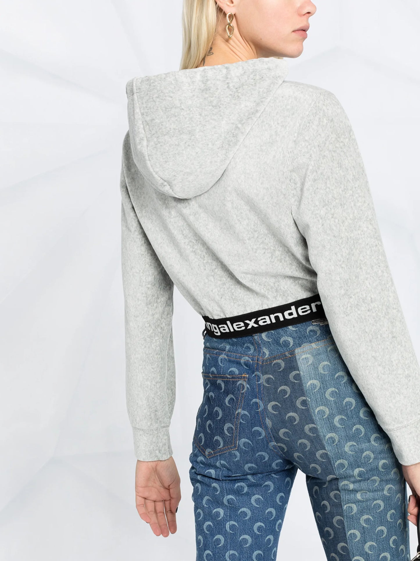 logo-print cropped hoodie