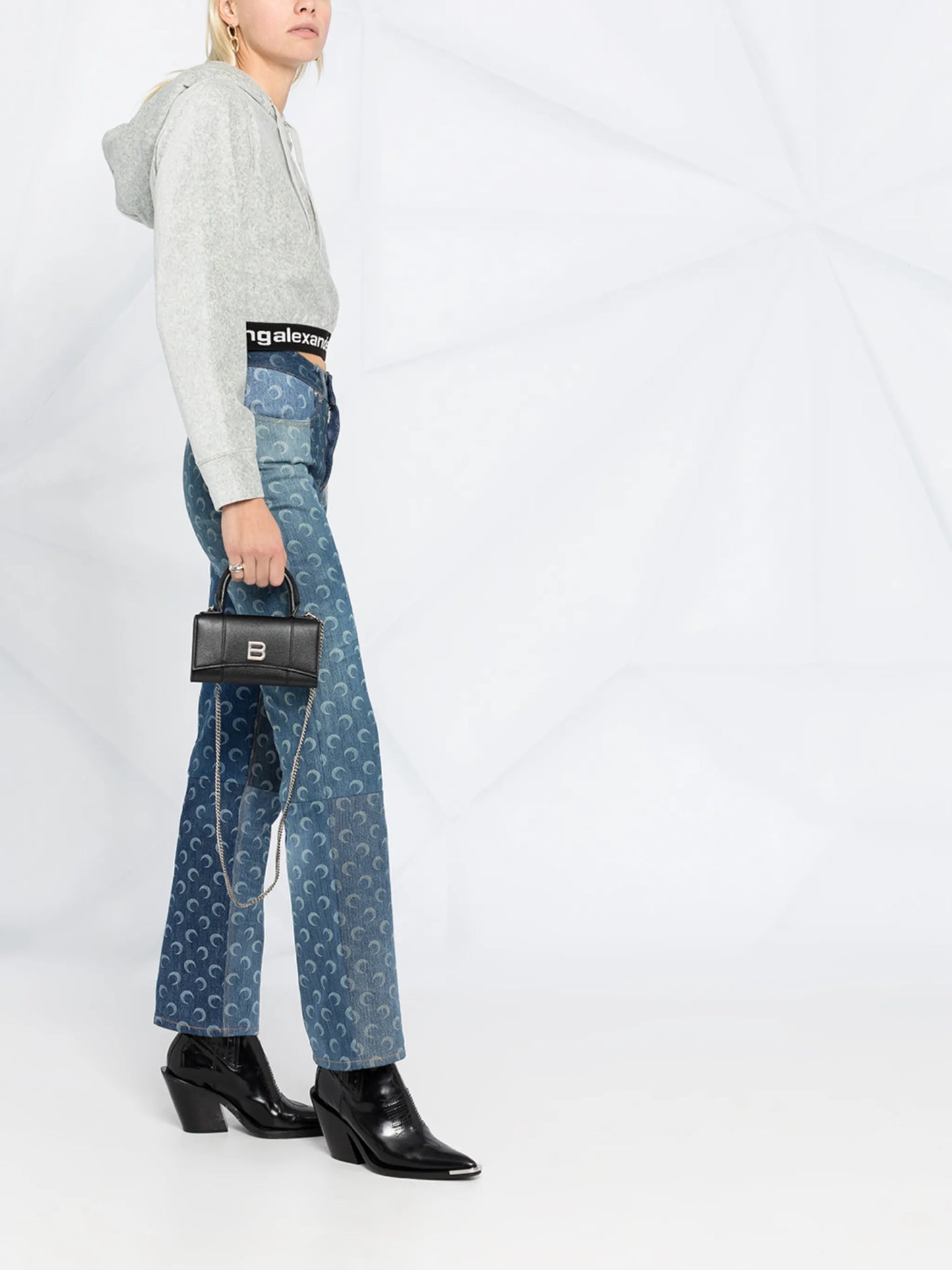 logo-print cropped hoodie