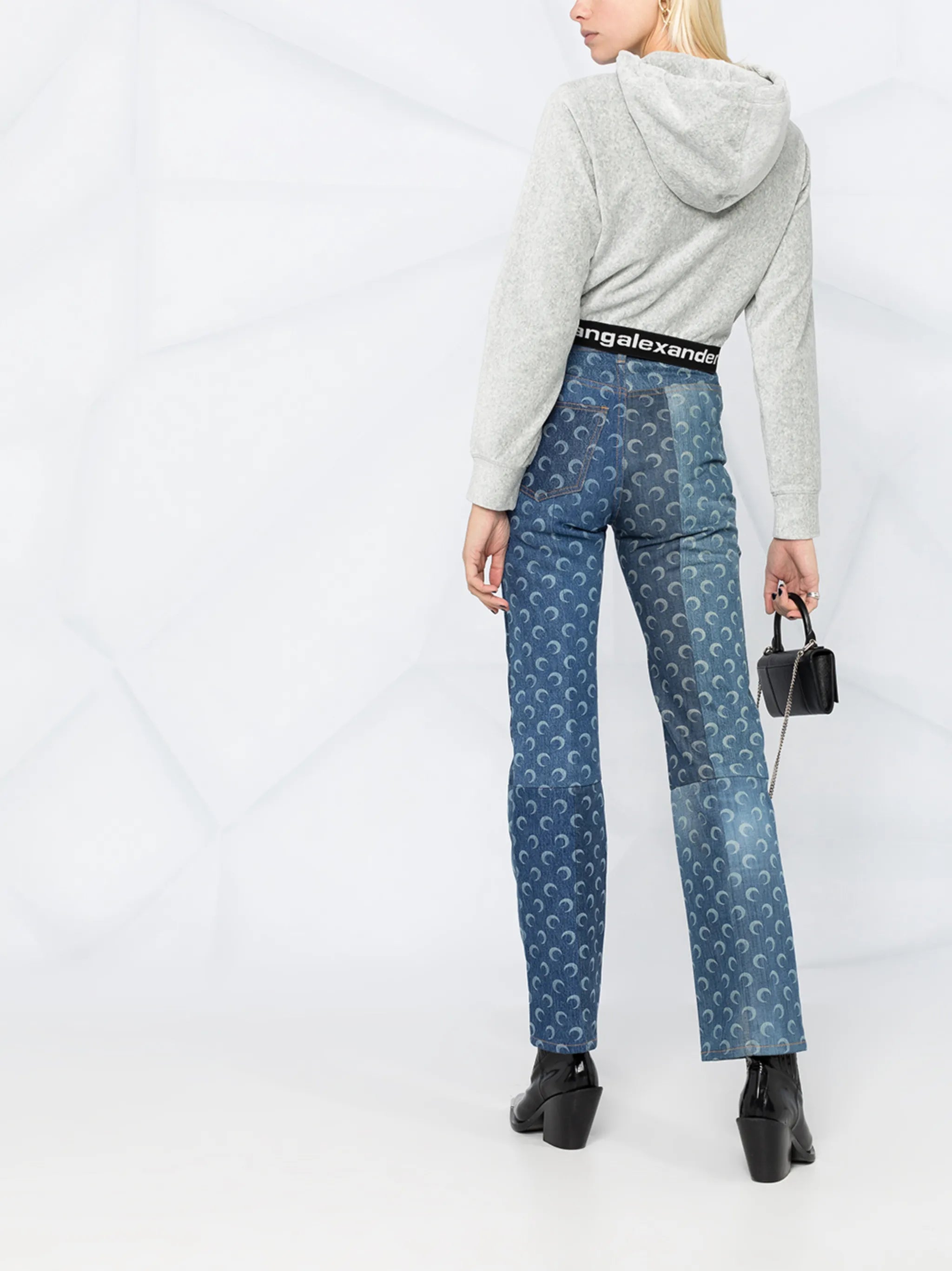 logo-print cropped hoodie