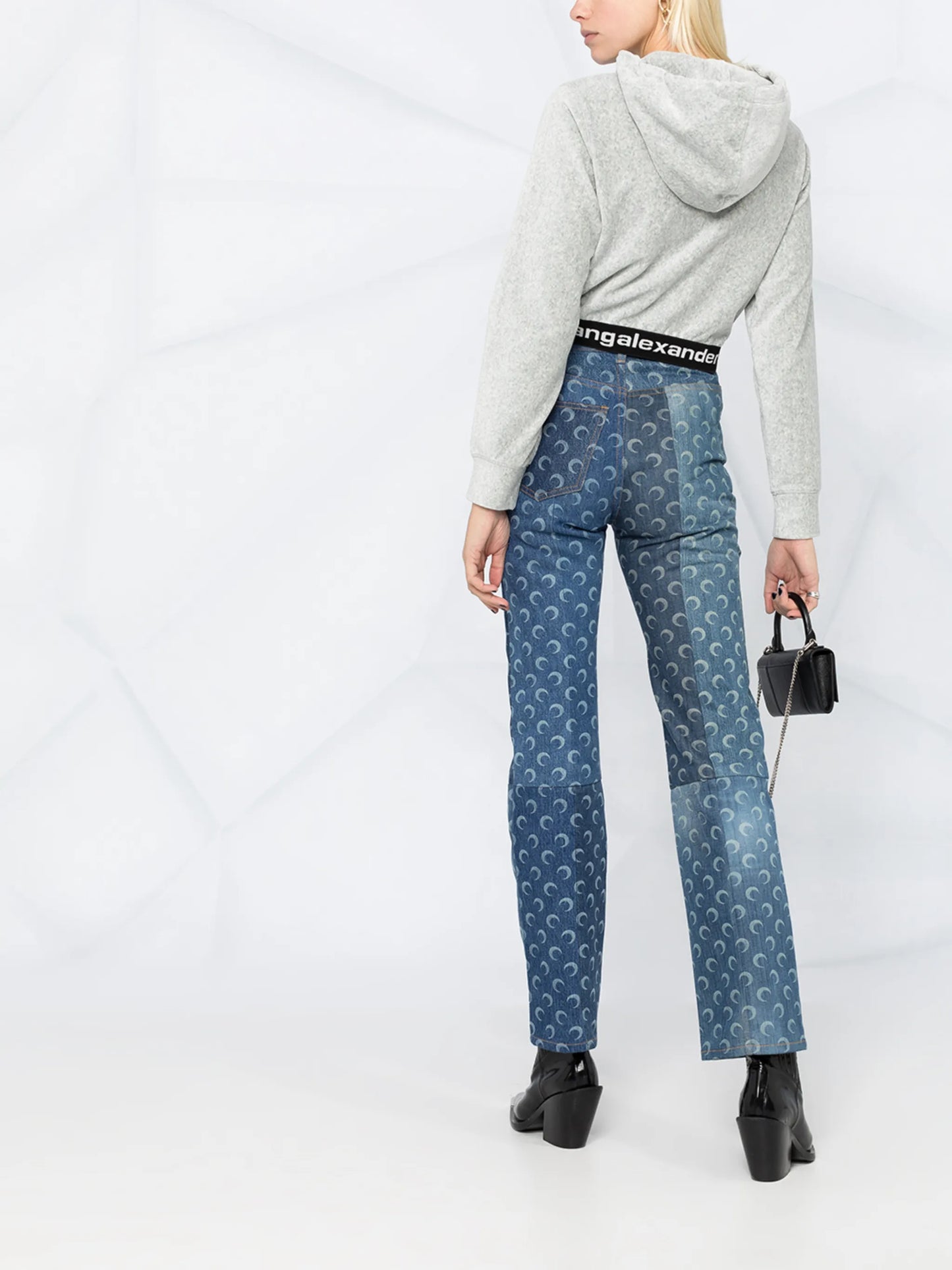 logo-print cropped hoodie