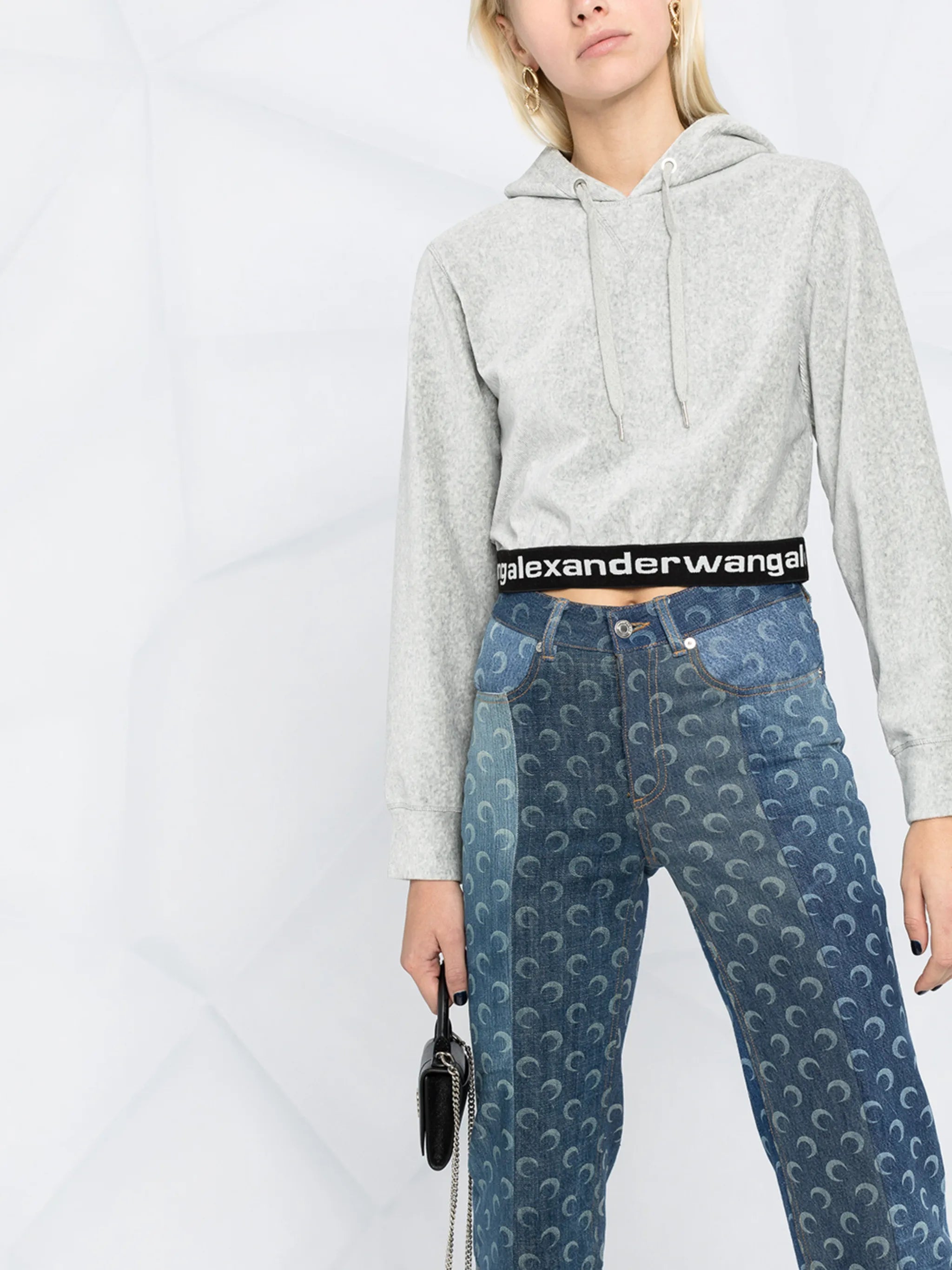 logo-print cropped hoodie
