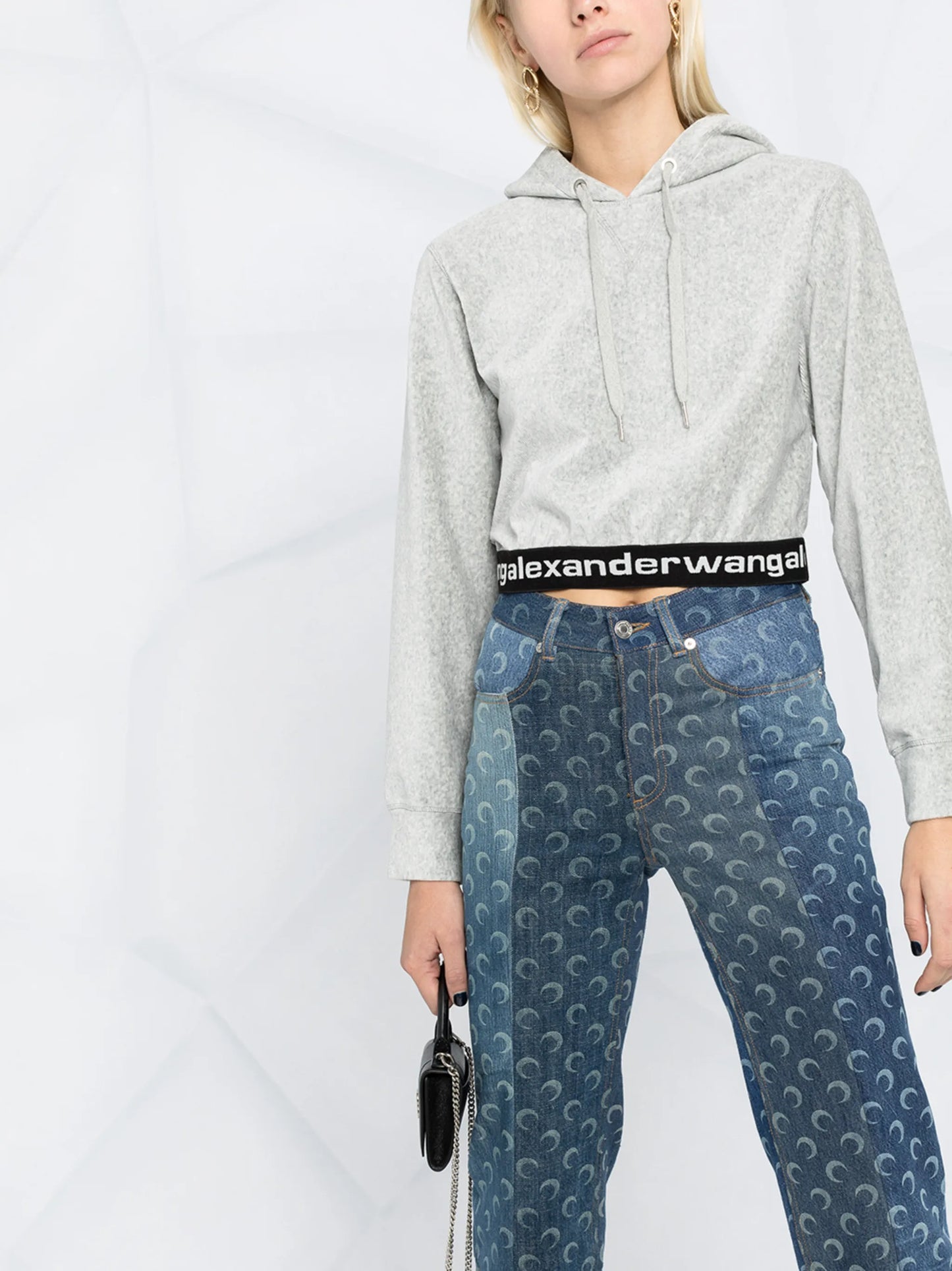 logo-print cropped hoodie
