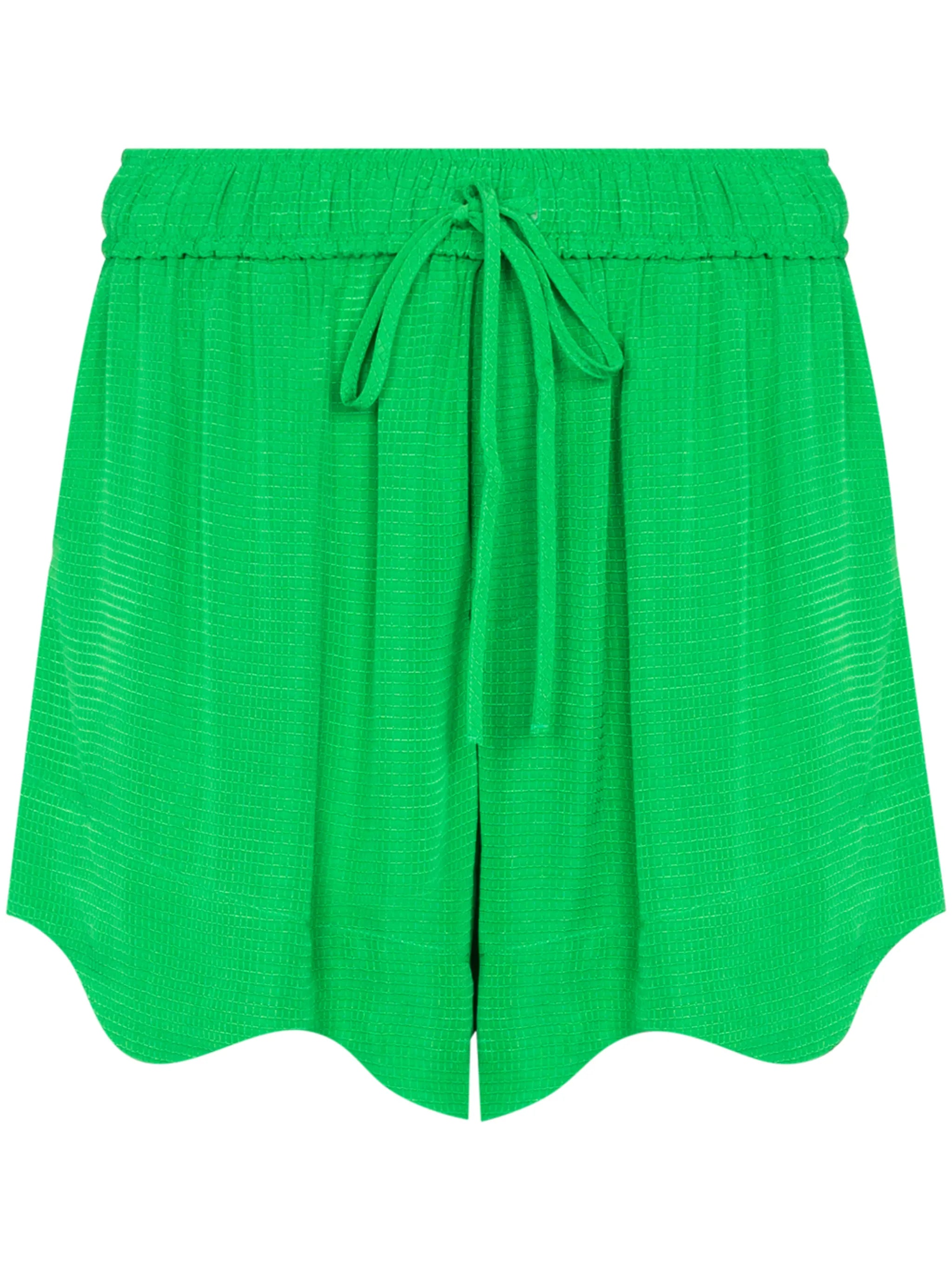 scallop-hem ripstop shorts