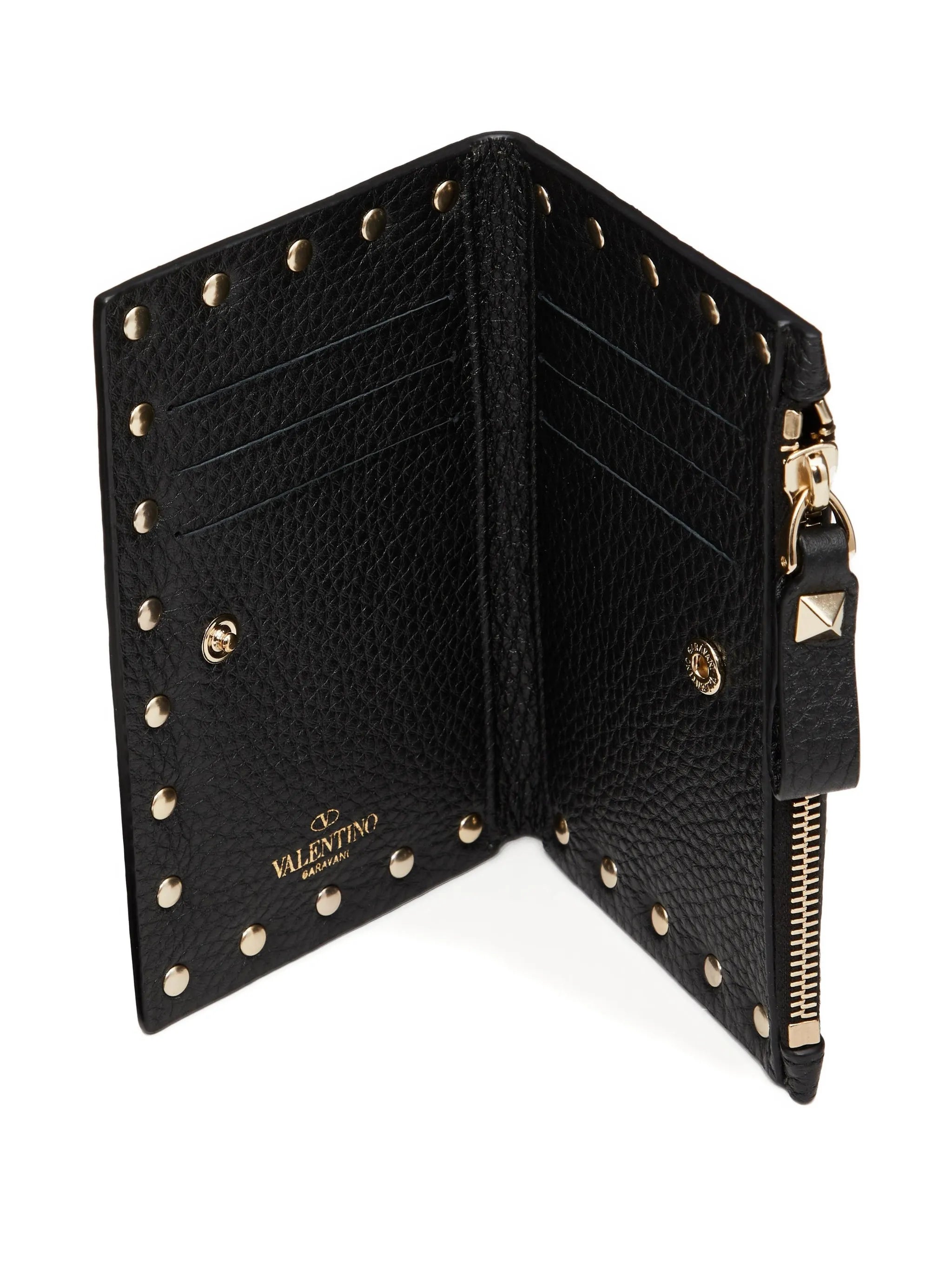 Rockstud leather wallet