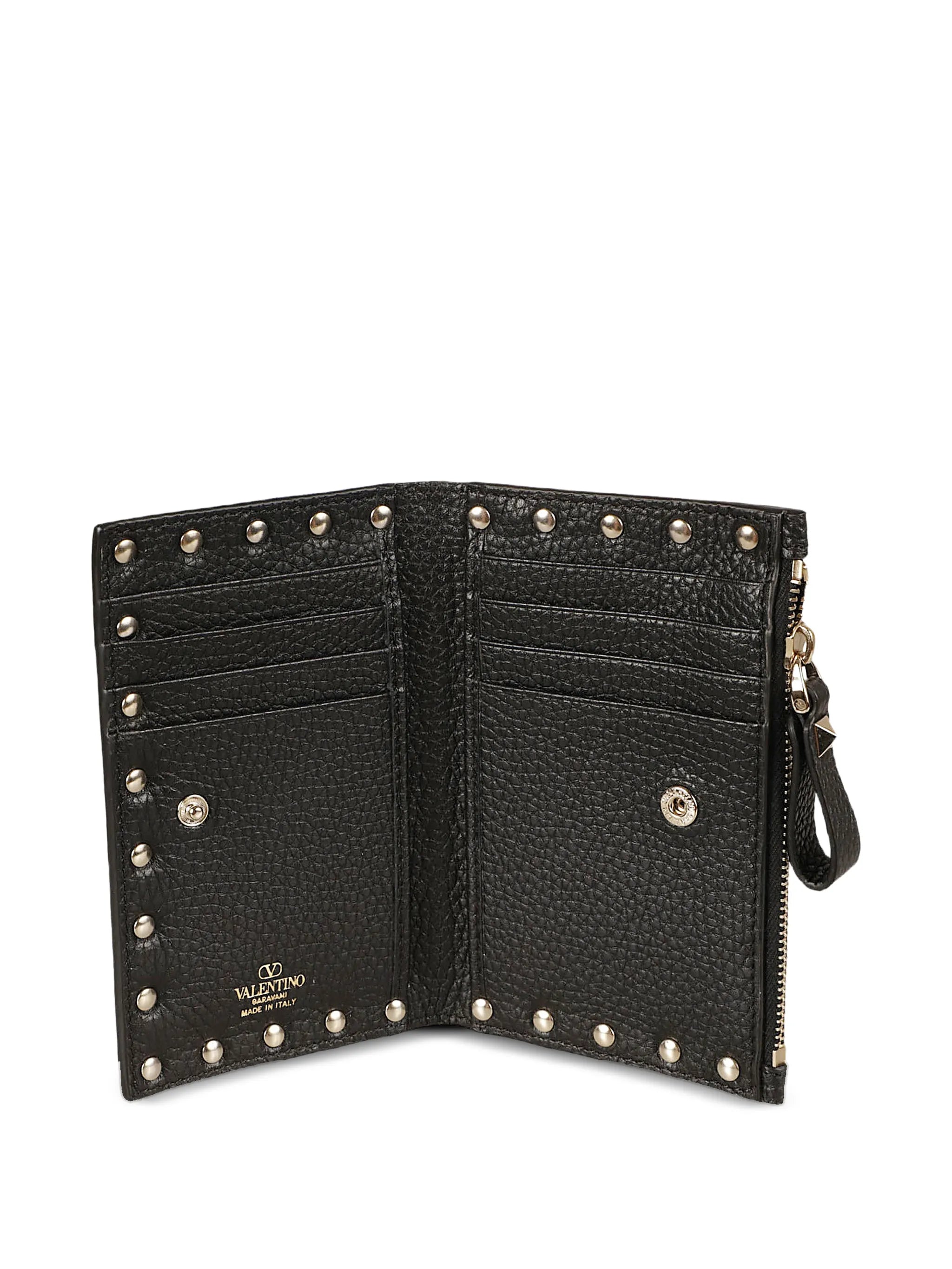 Rockstud leather wallet