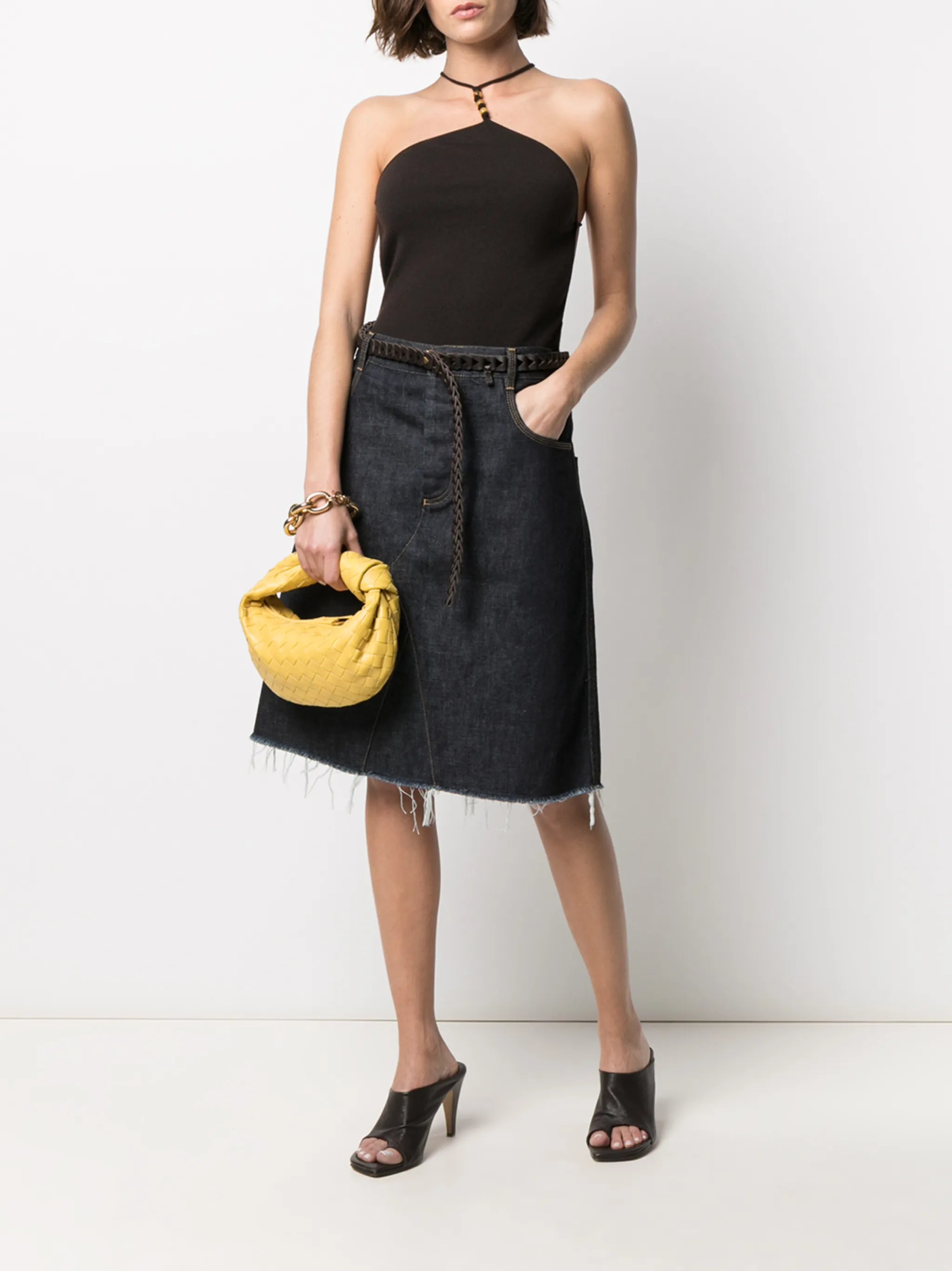 A-line mid-length skirt