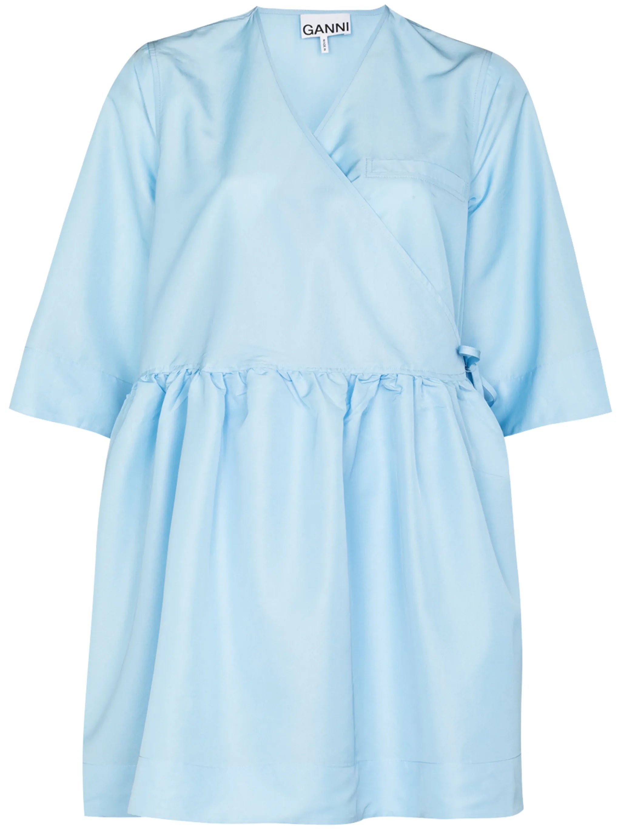 V-neck short-sleeve blouse
