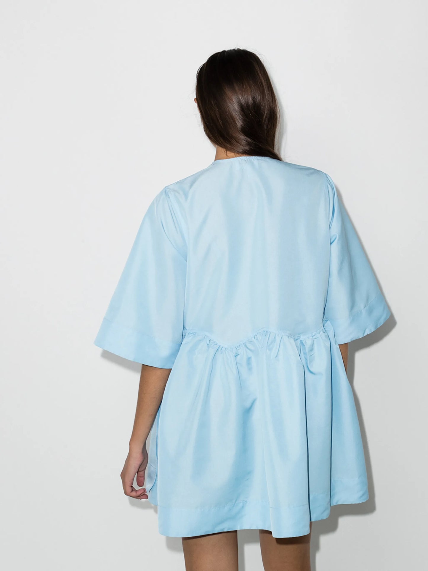 V-neck short-sleeve blouse