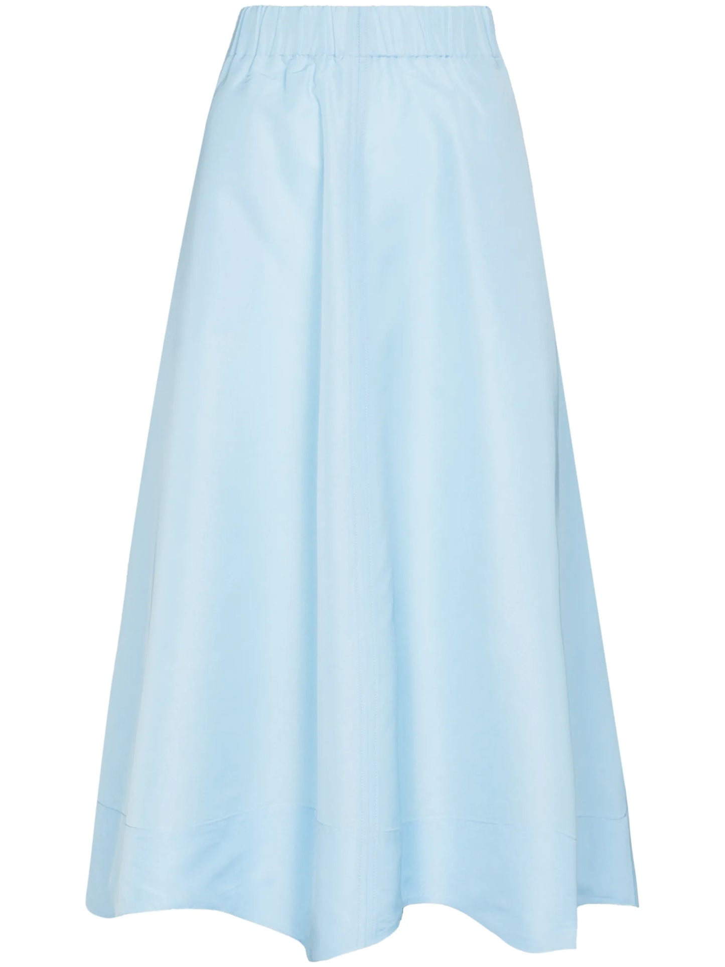 asymmetric hem taffeta midi skirt