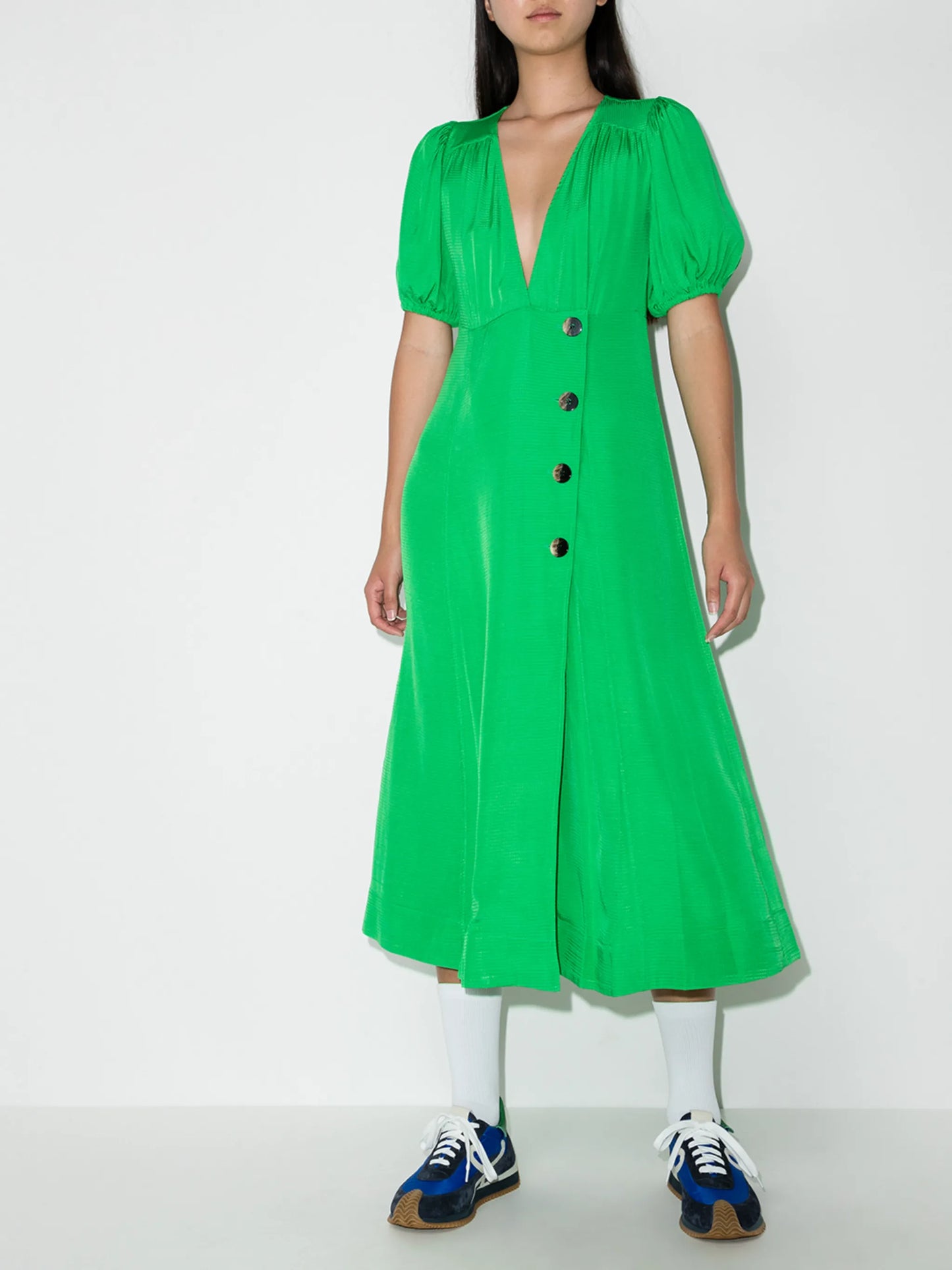 V-neck wrap midi dress