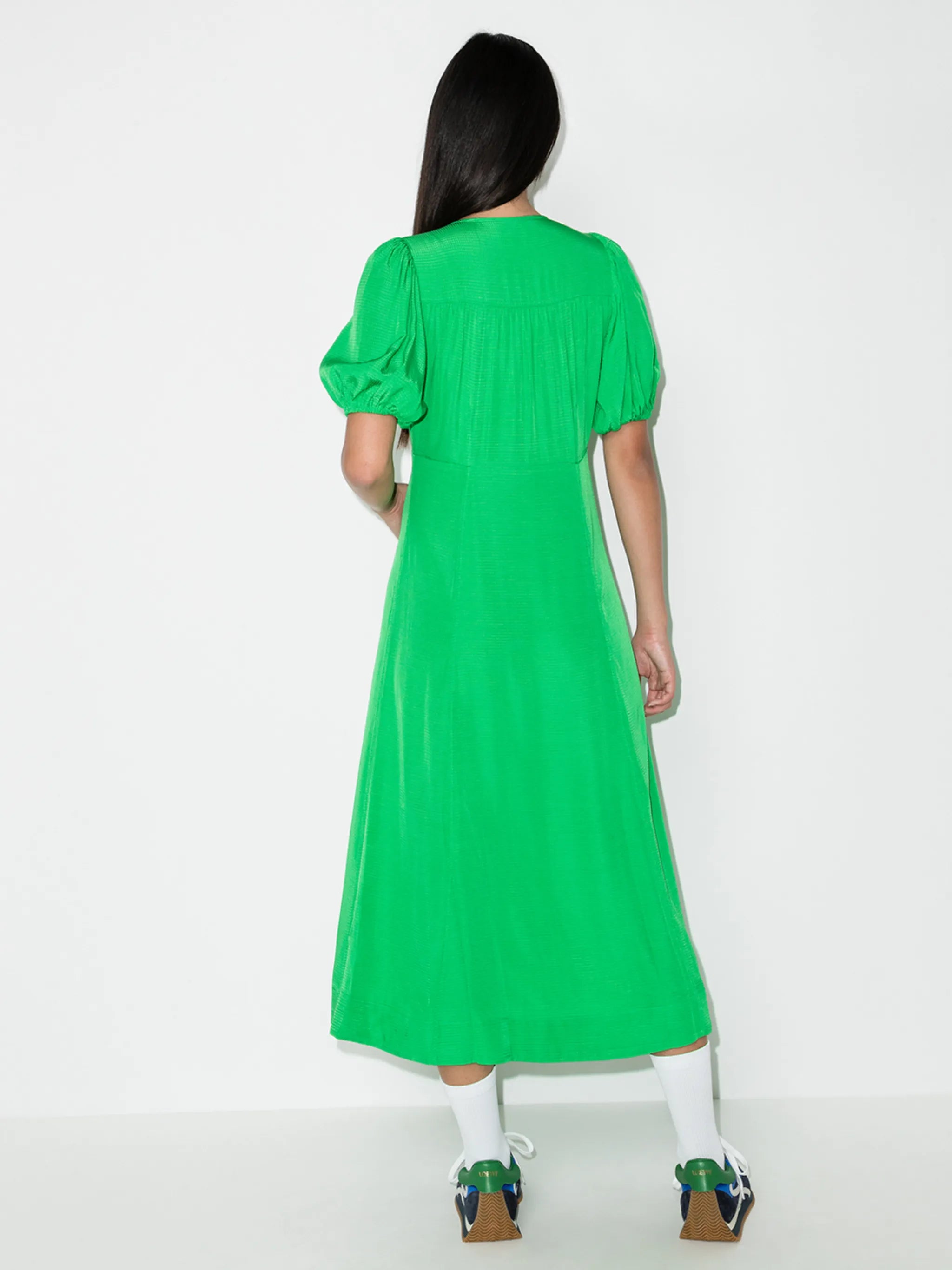 V-neck wrap midi dress