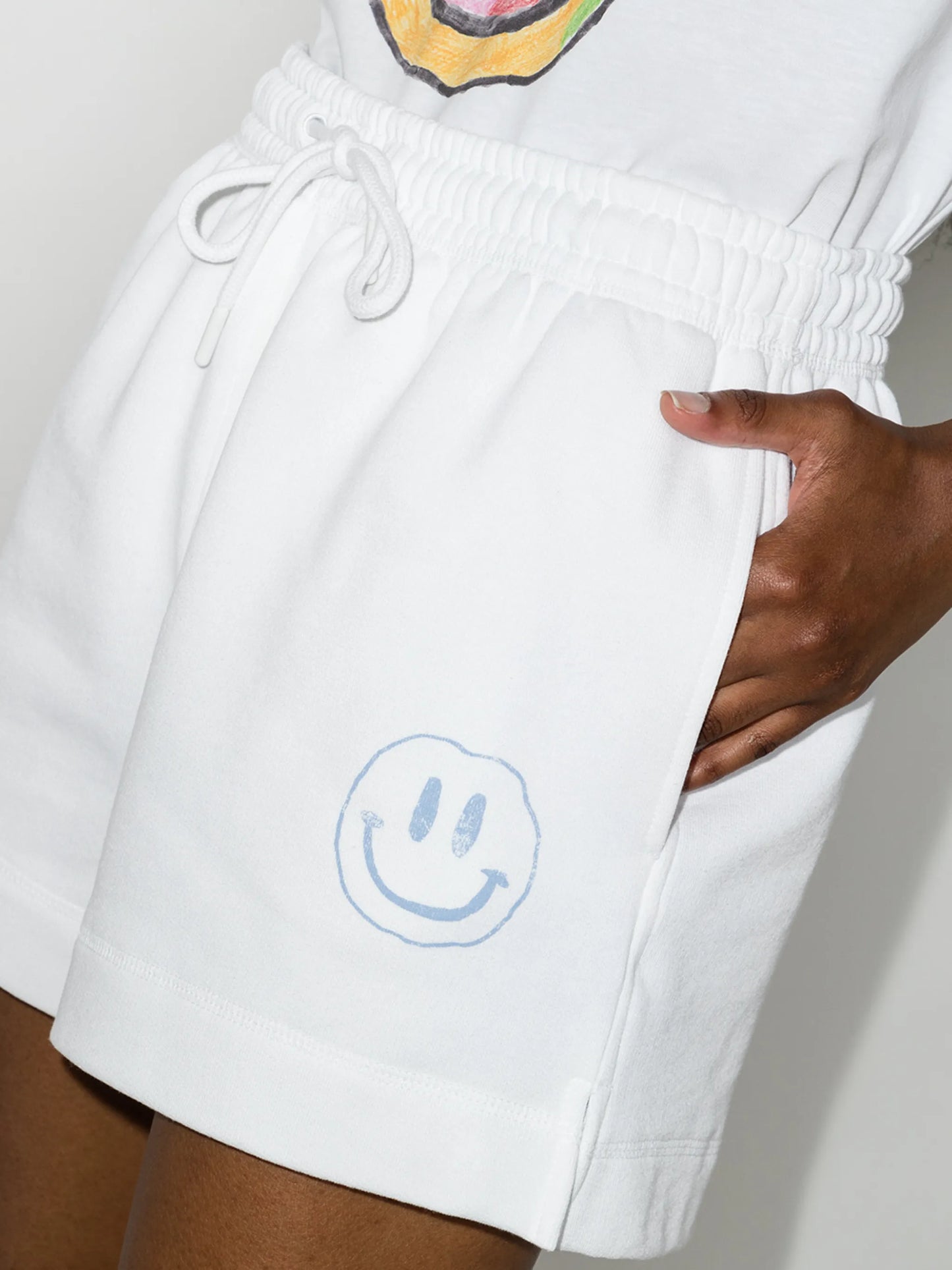 Isoli smiley-print track shorts