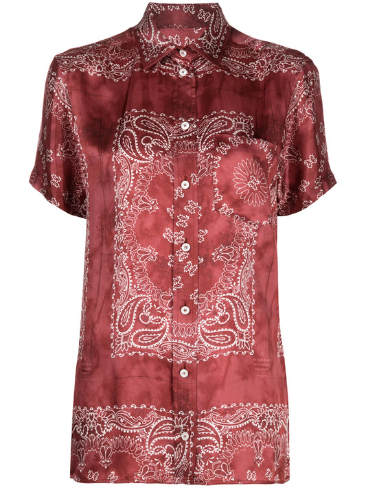 bandana-print short-sleeve shirt