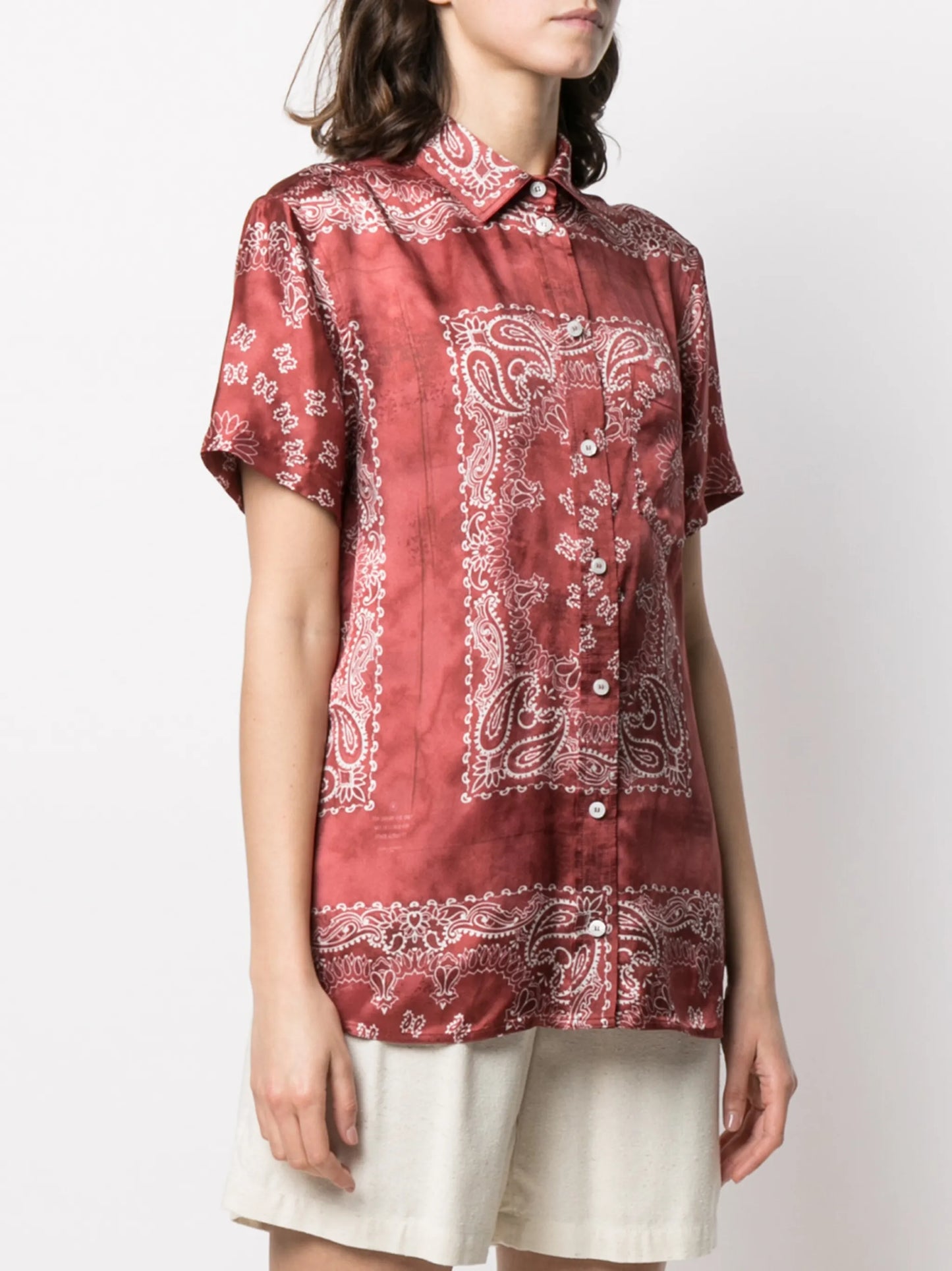 bandana-print short-sleeve shirt
