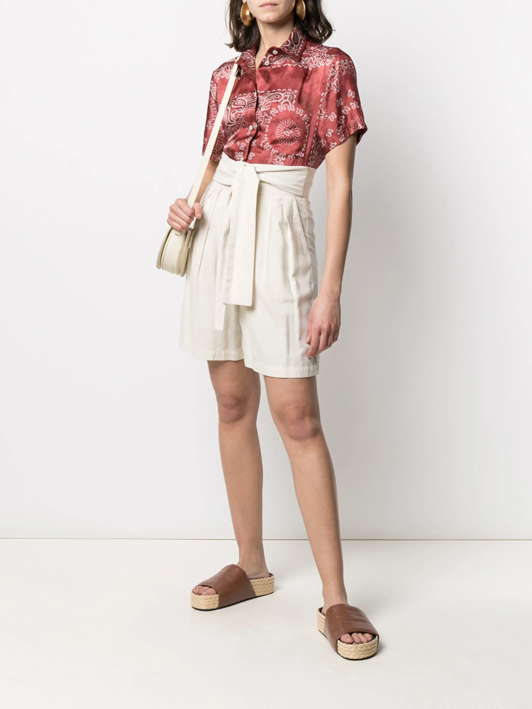 bandana-print short-sleeve shirt