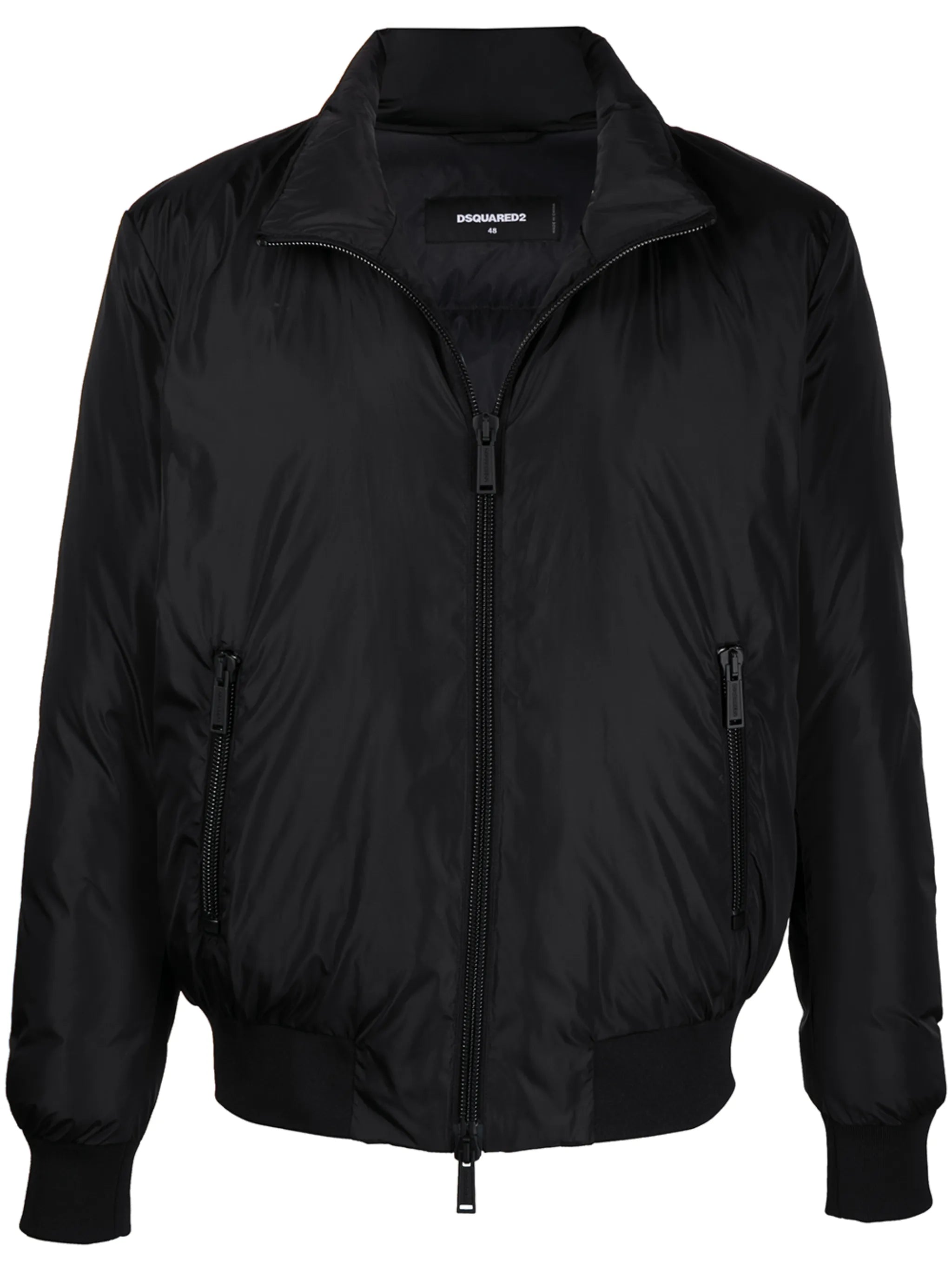 logo-print high-neck padded jacket