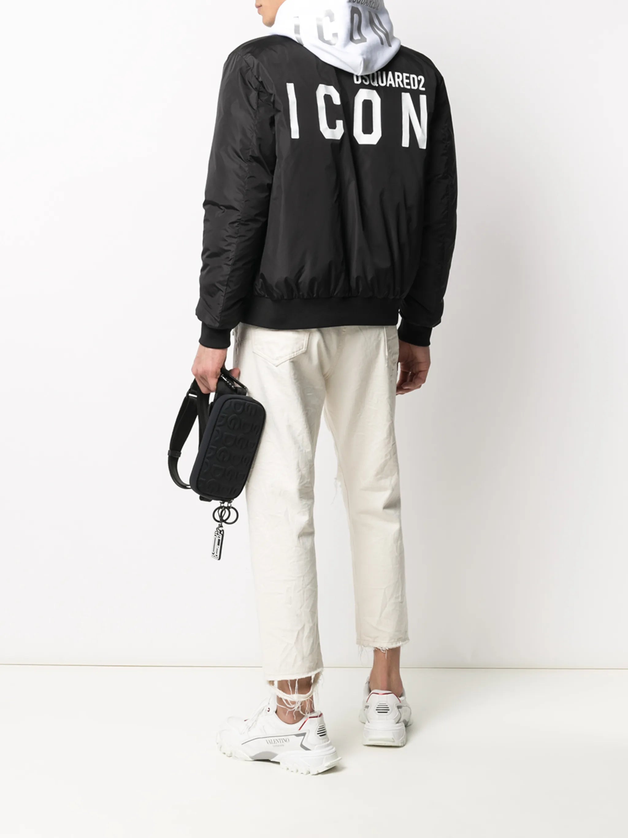 logo-print high-neck padded jacket