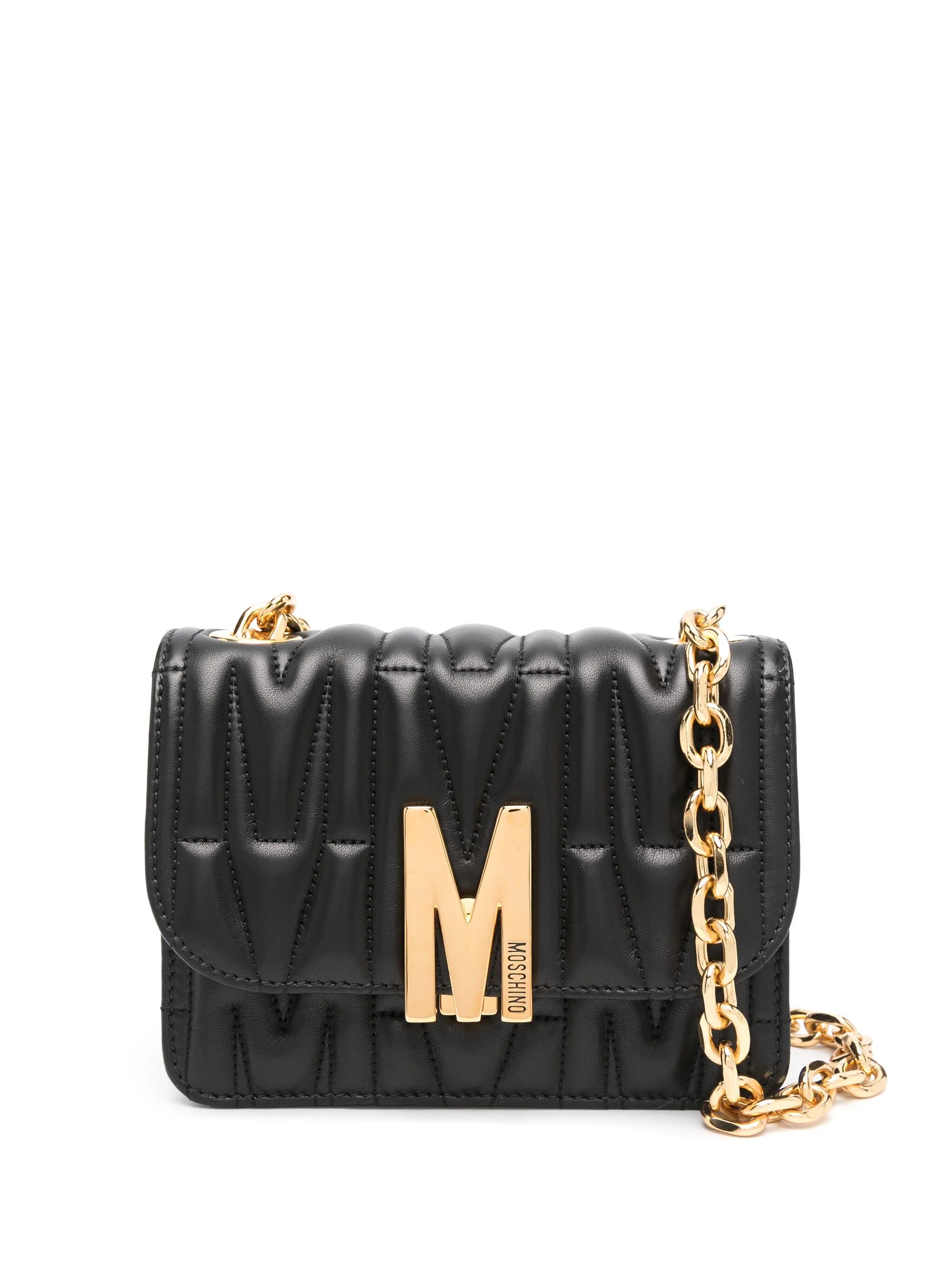 M quilted logo shoulder bag