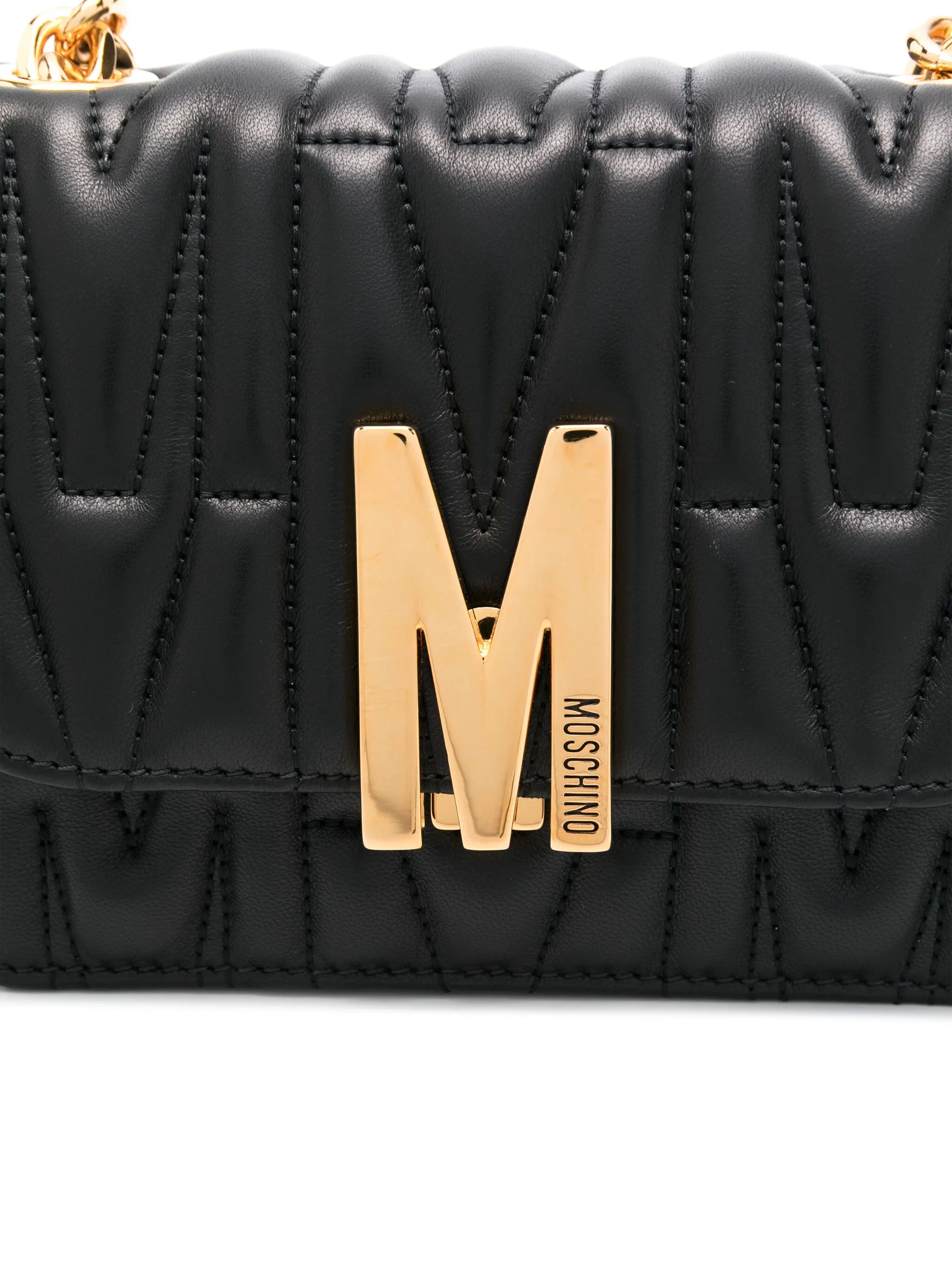 M quilted logo shoulder bag