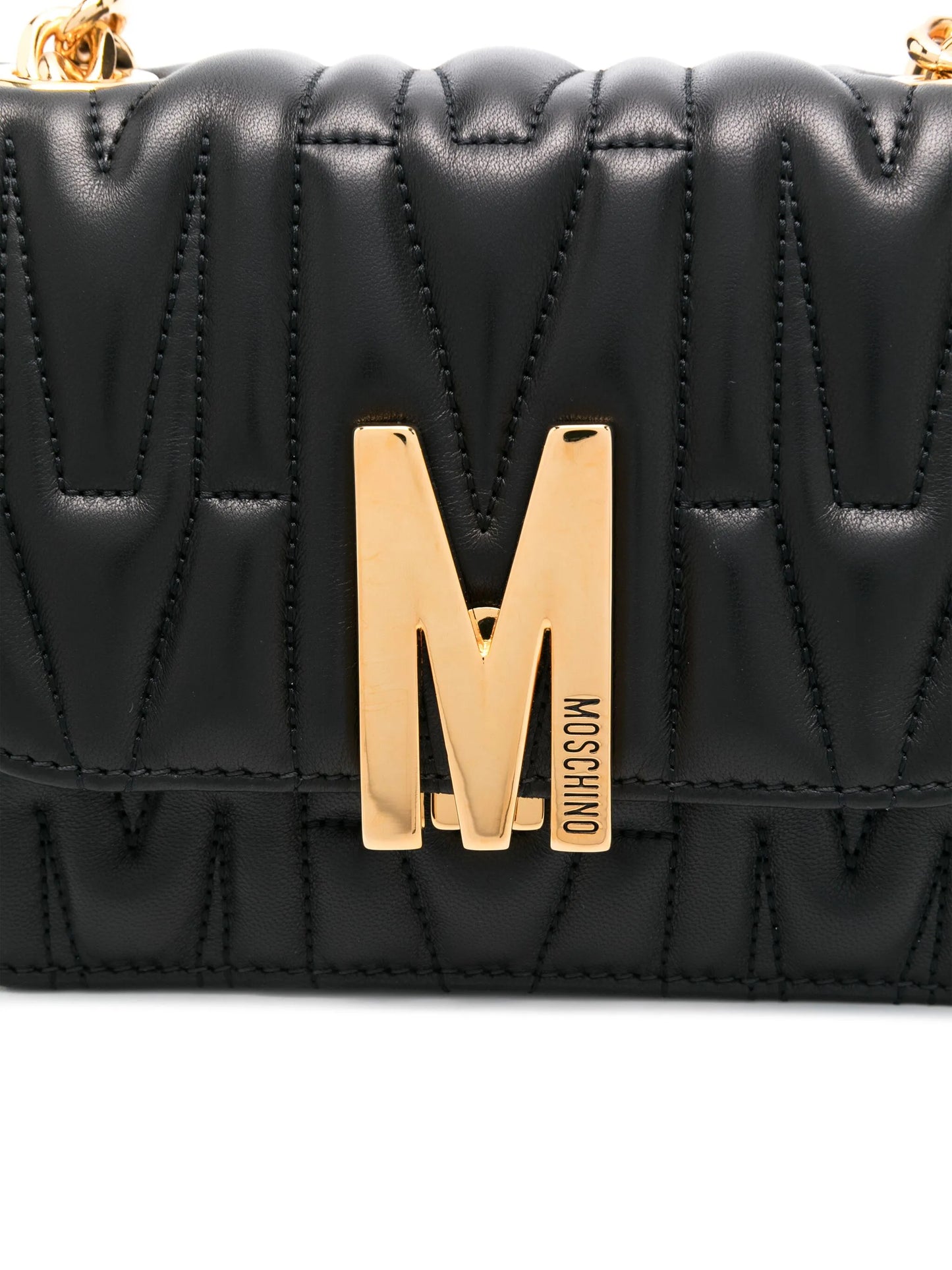 M quilted logo shoulder bag