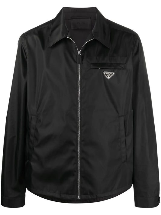 Re-Nylon logo-plaque jacket