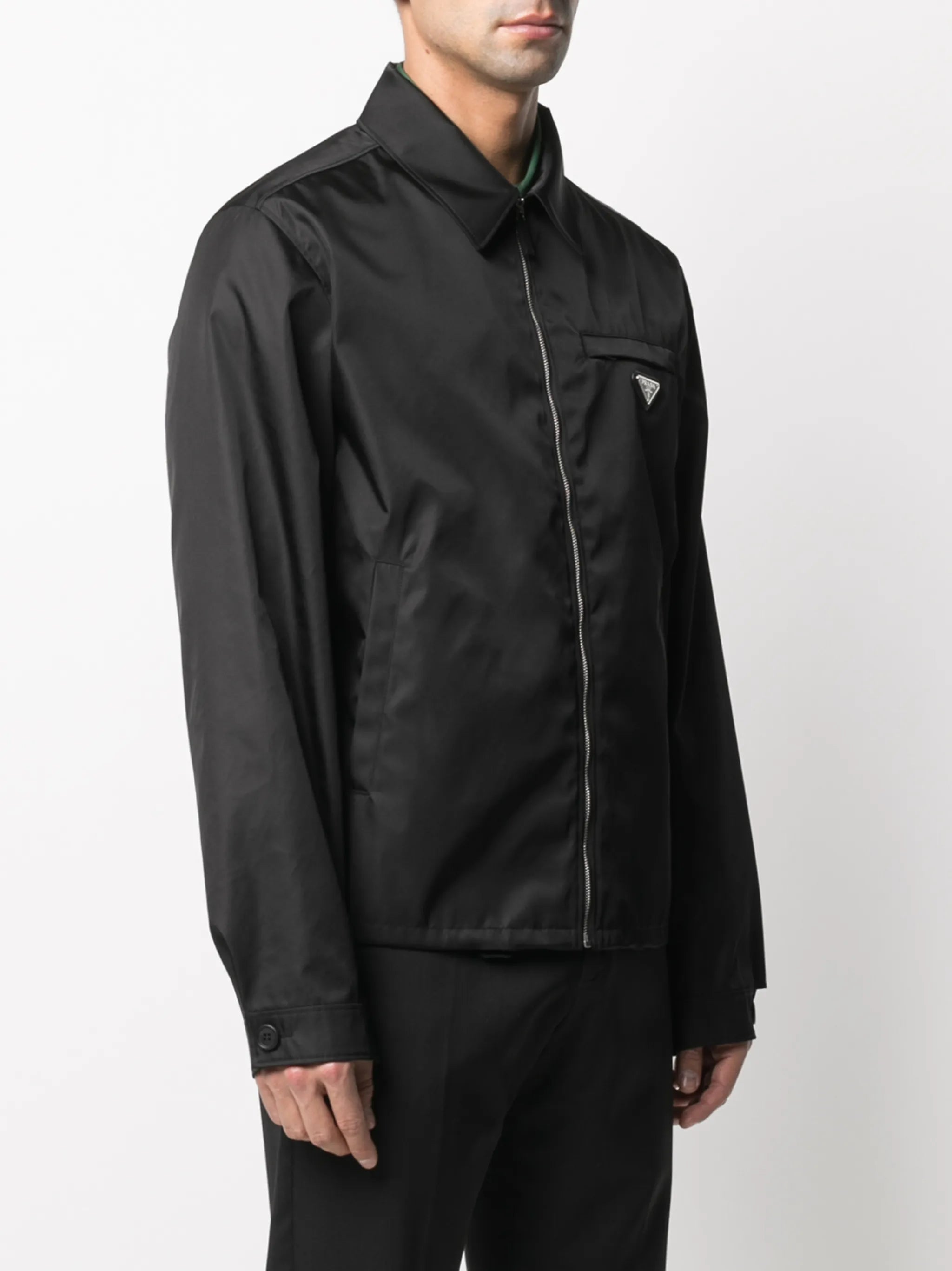 Re-Nylon logo-plaque jacket