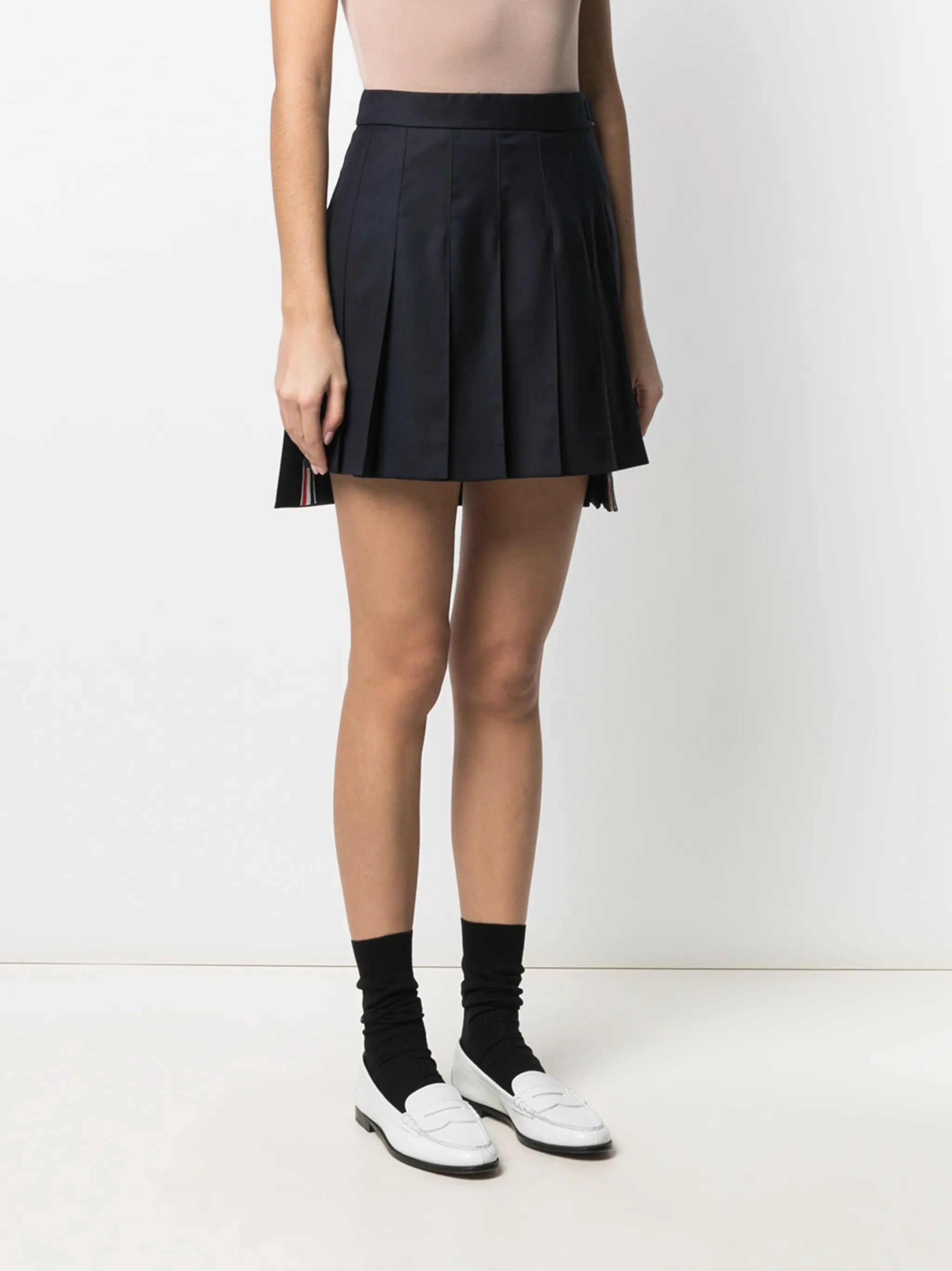 Super 120´s twill pleated mini skirt