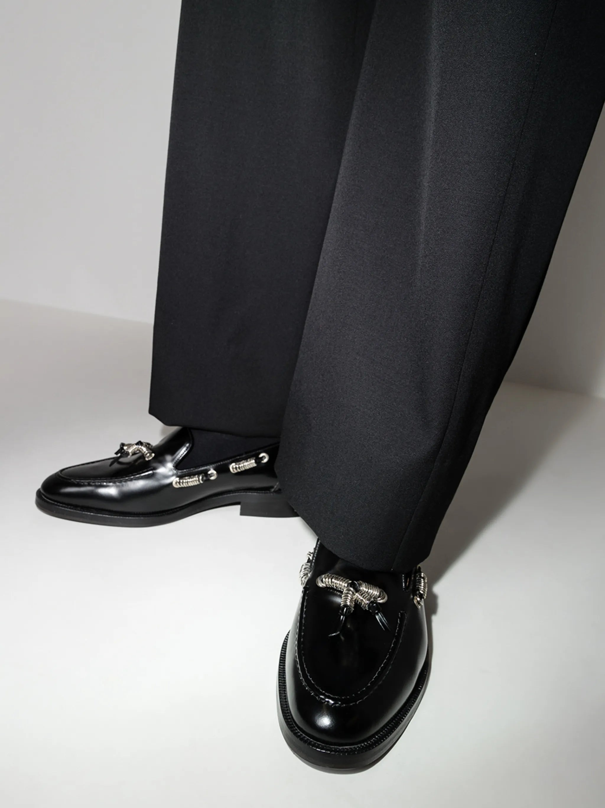 Polido ring-embellished loafers