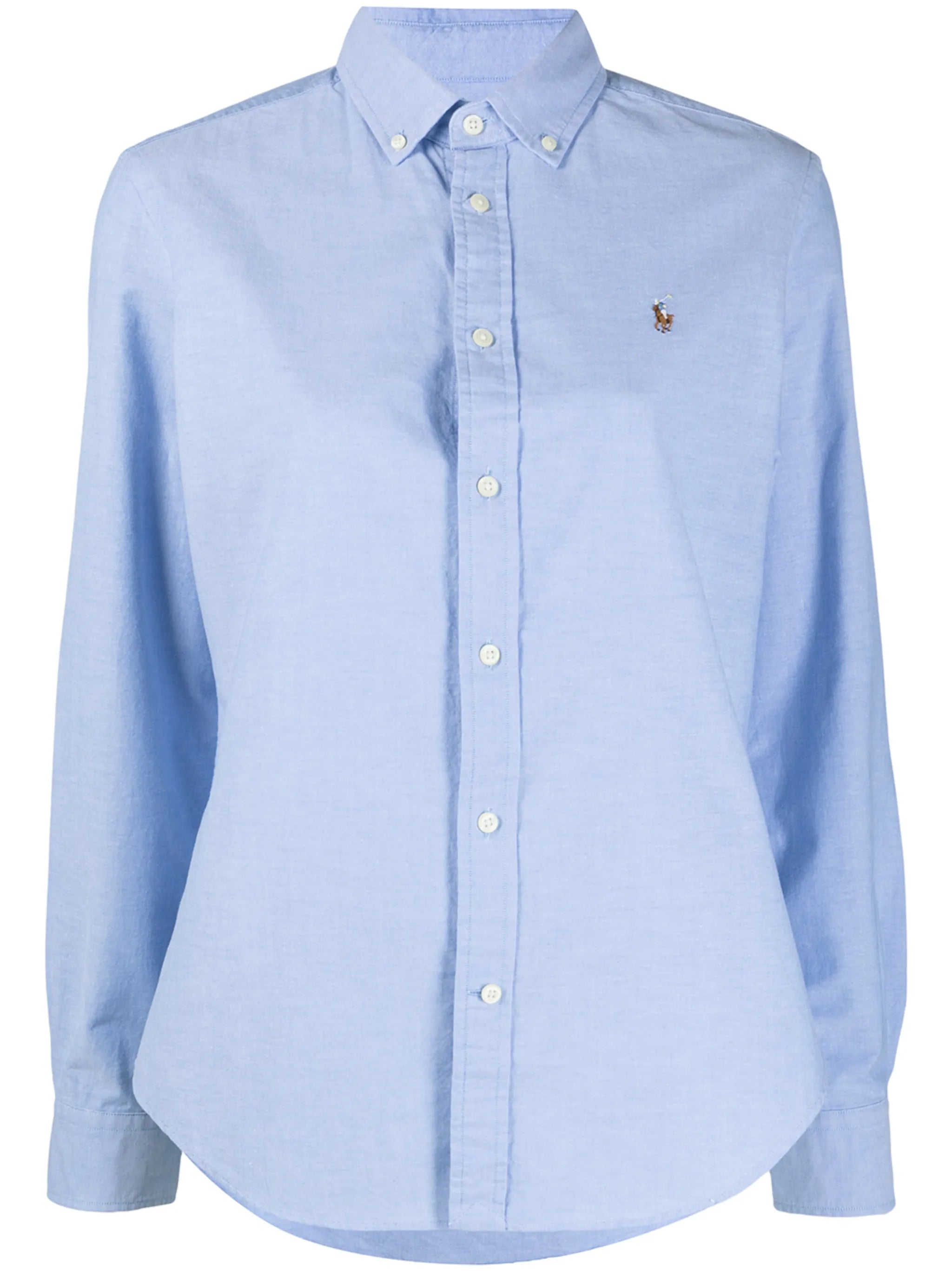 embroidered-logo button-down shirt