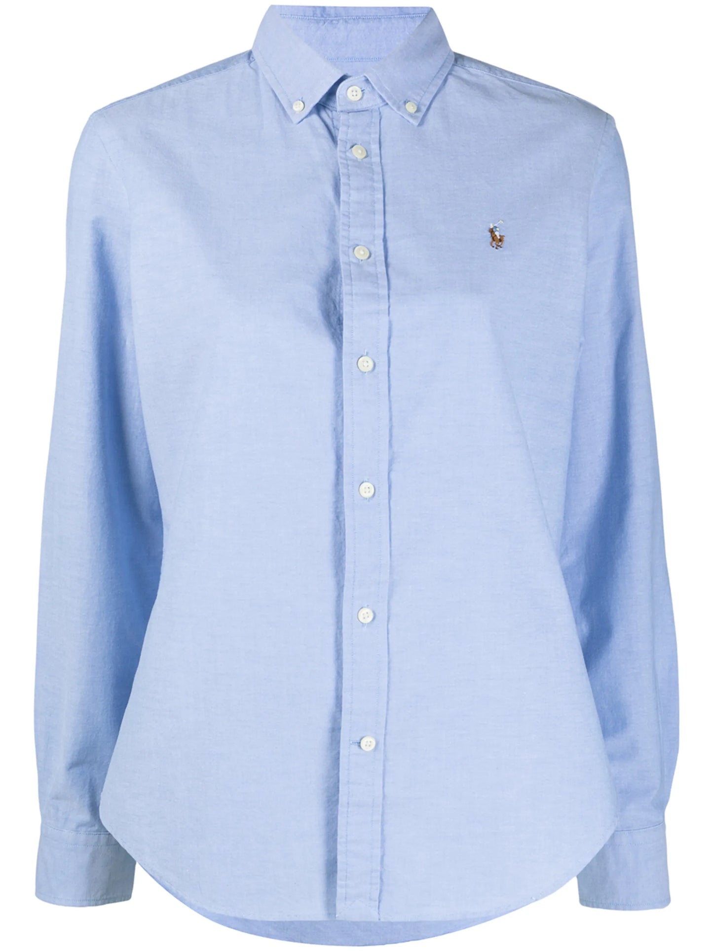 embroidered-logo button-down shirt