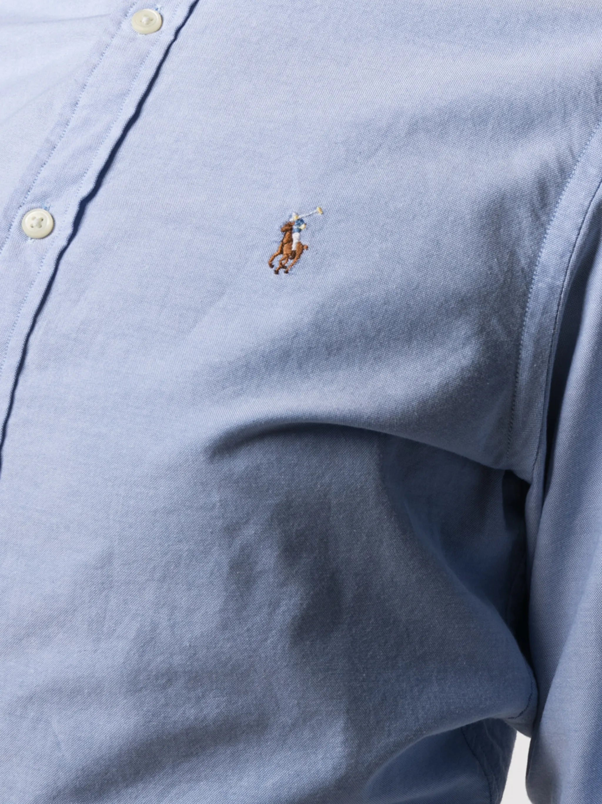 embroidered-logo button-down shirt