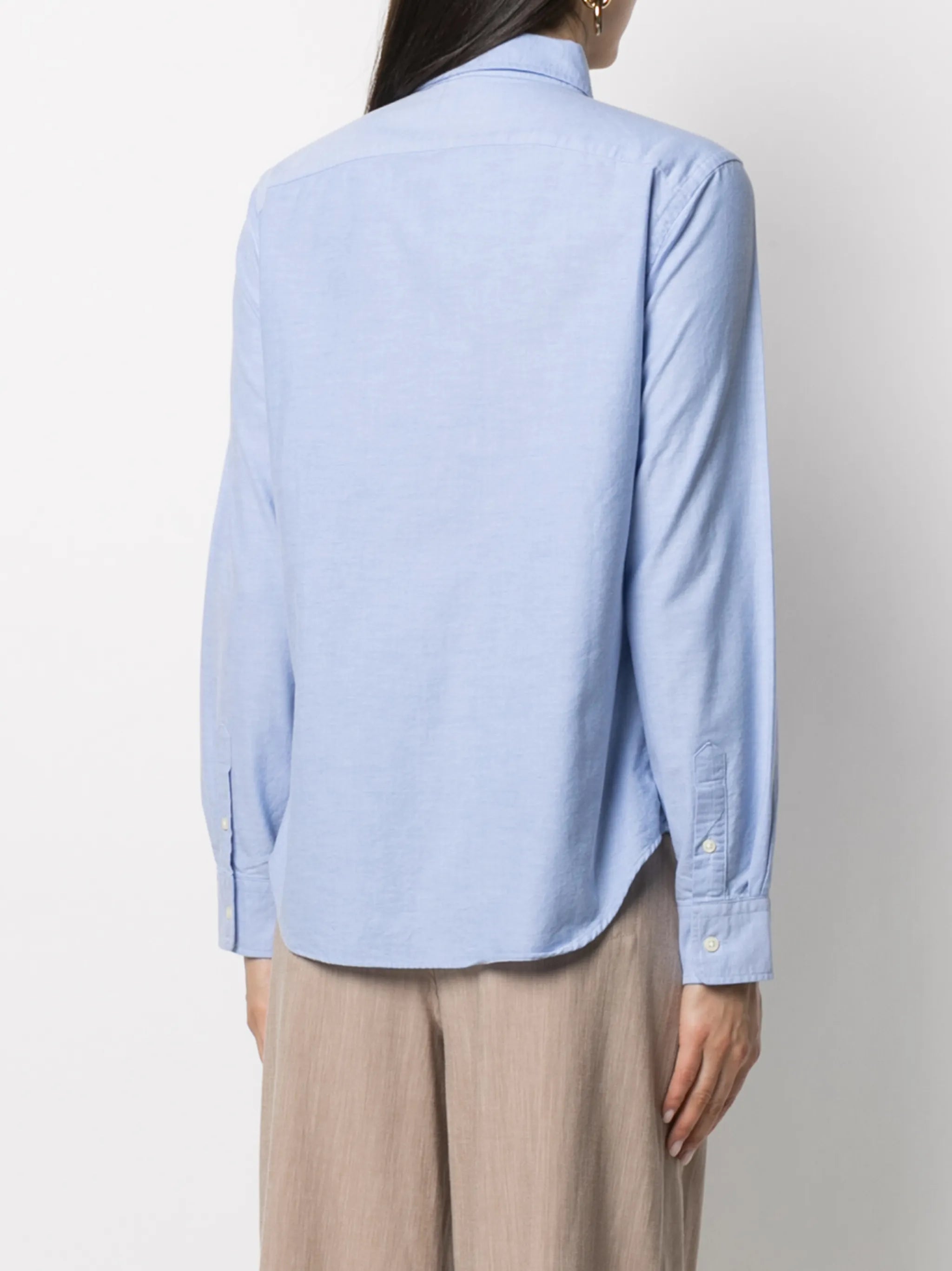 embroidered-logo button-down shirt