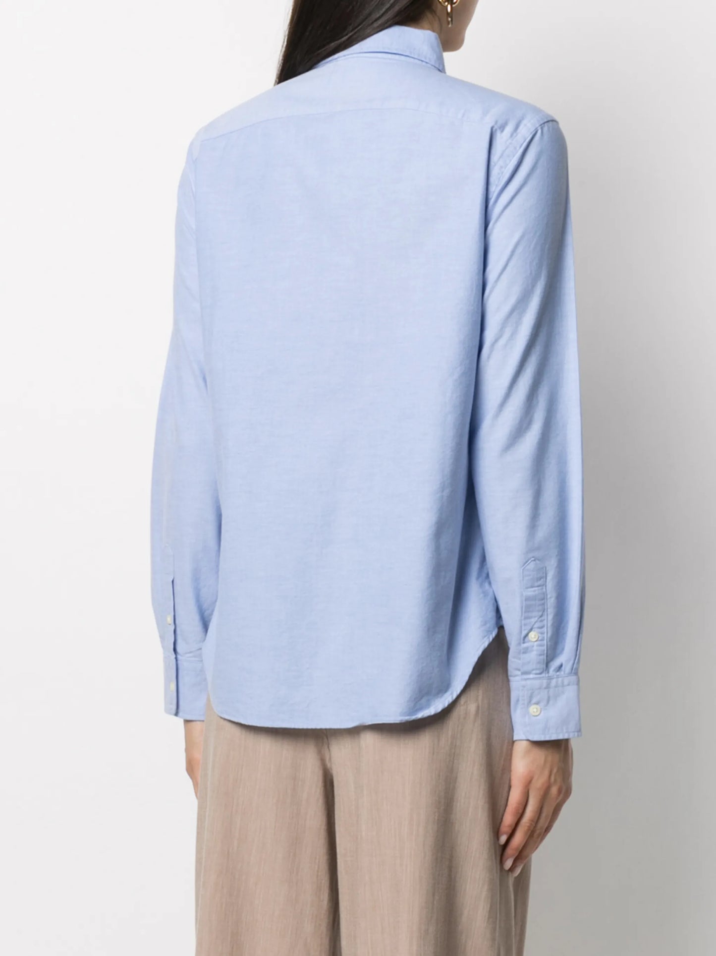 embroidered-logo button-down shirt