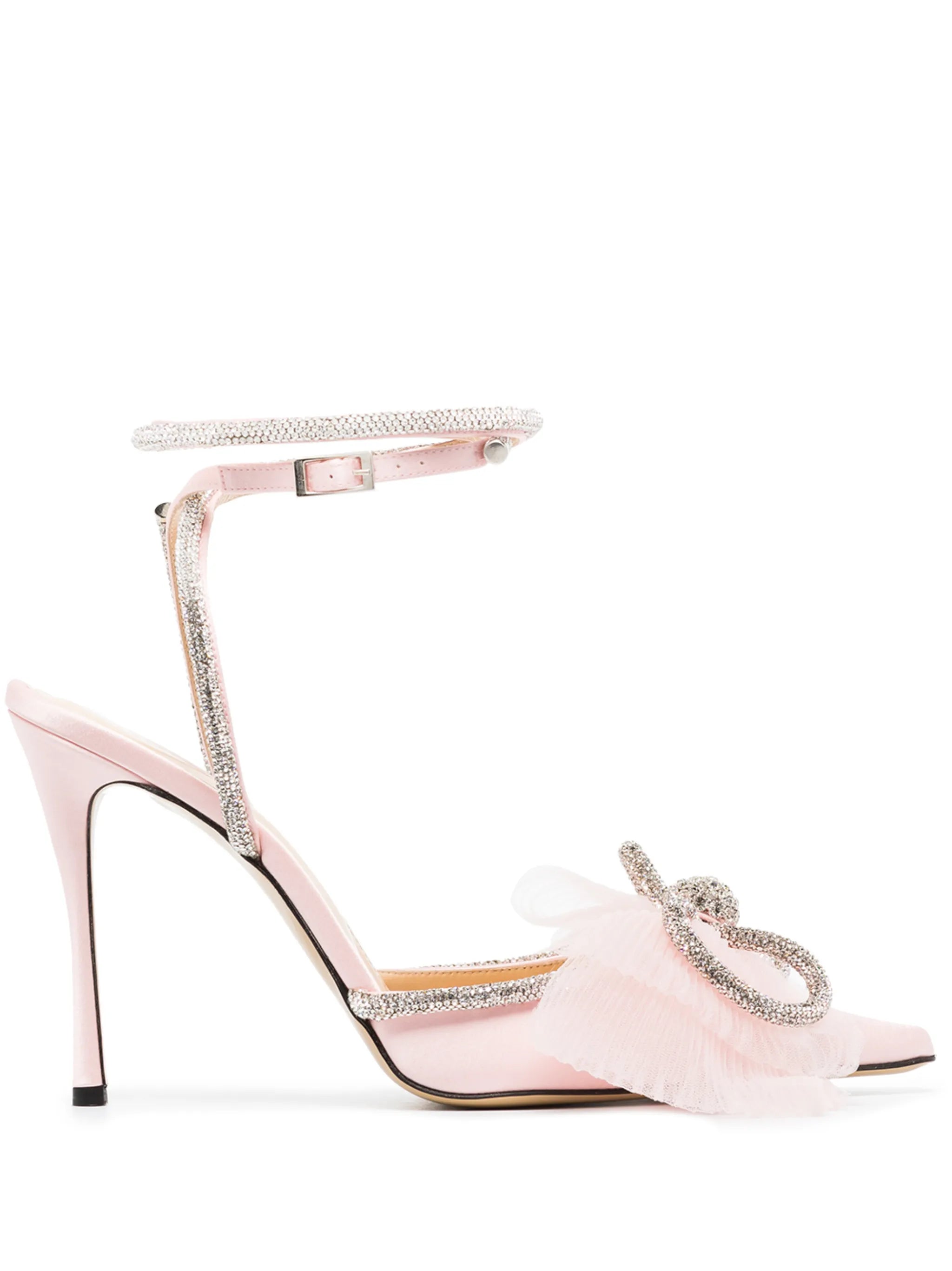 Double Bow tulle 110mm pumps