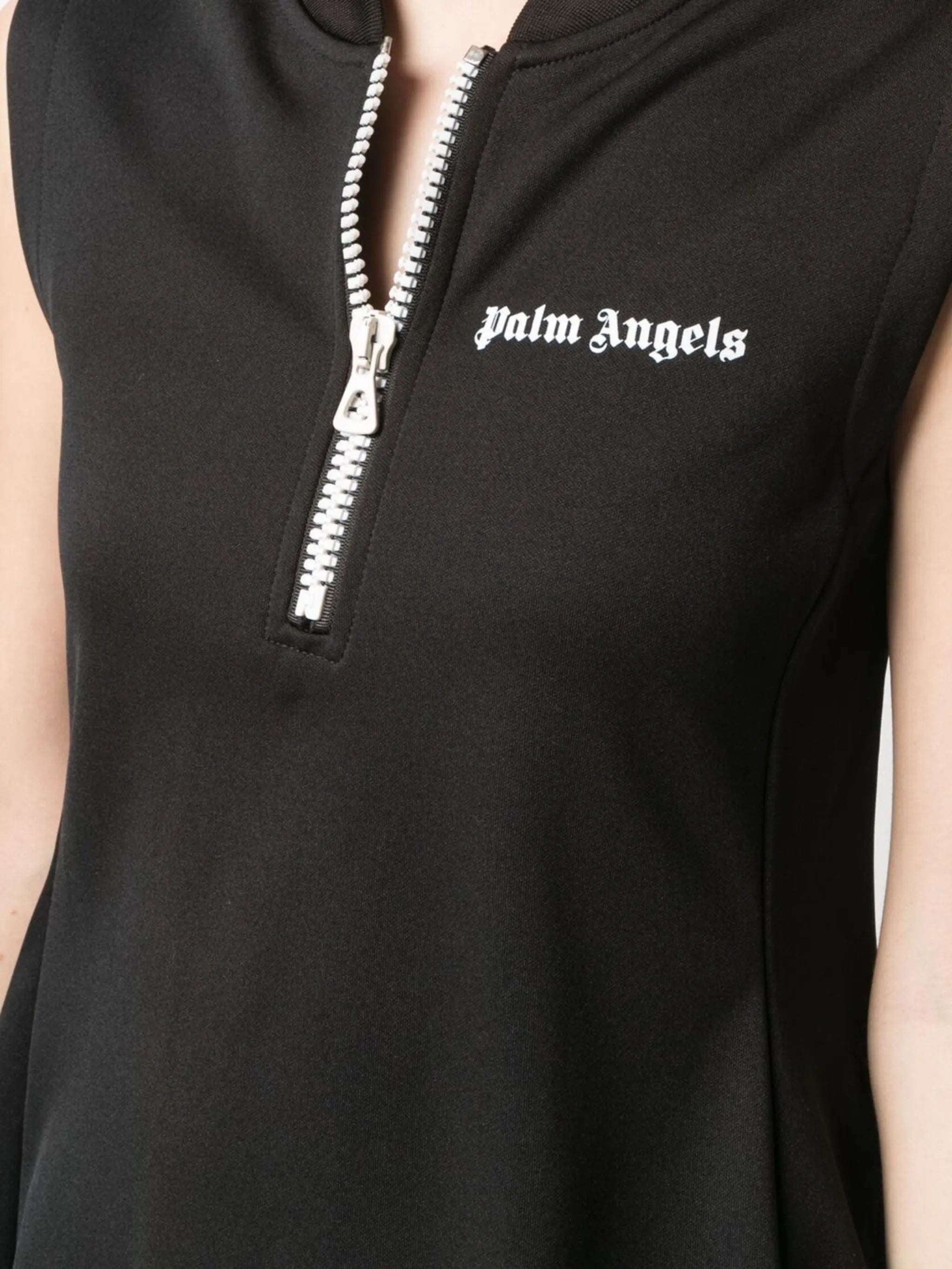 logo print flared mini dress