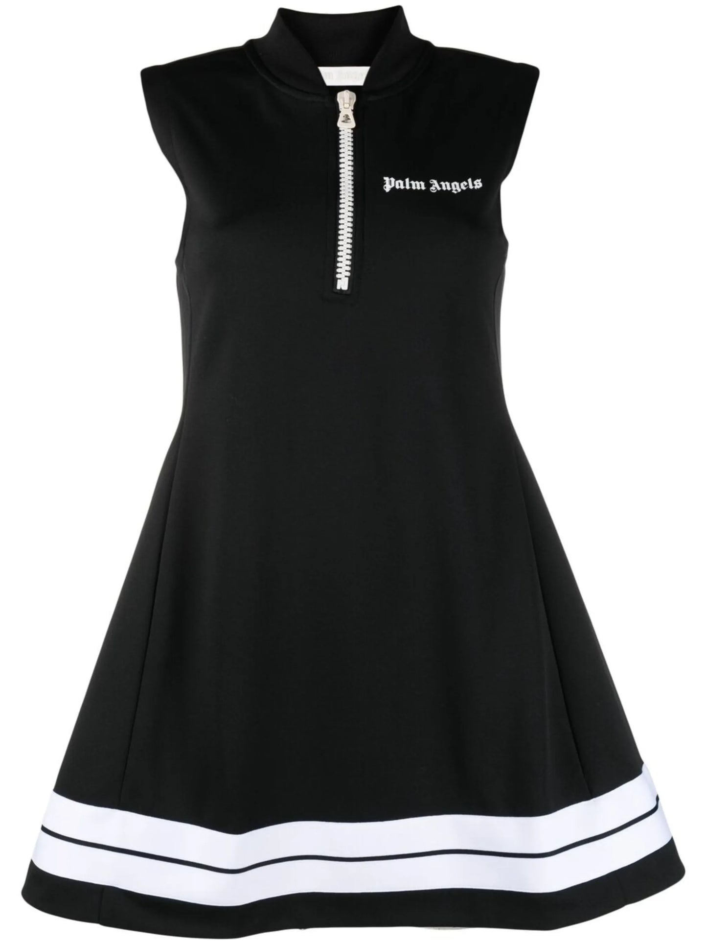 logo print flared mini dress