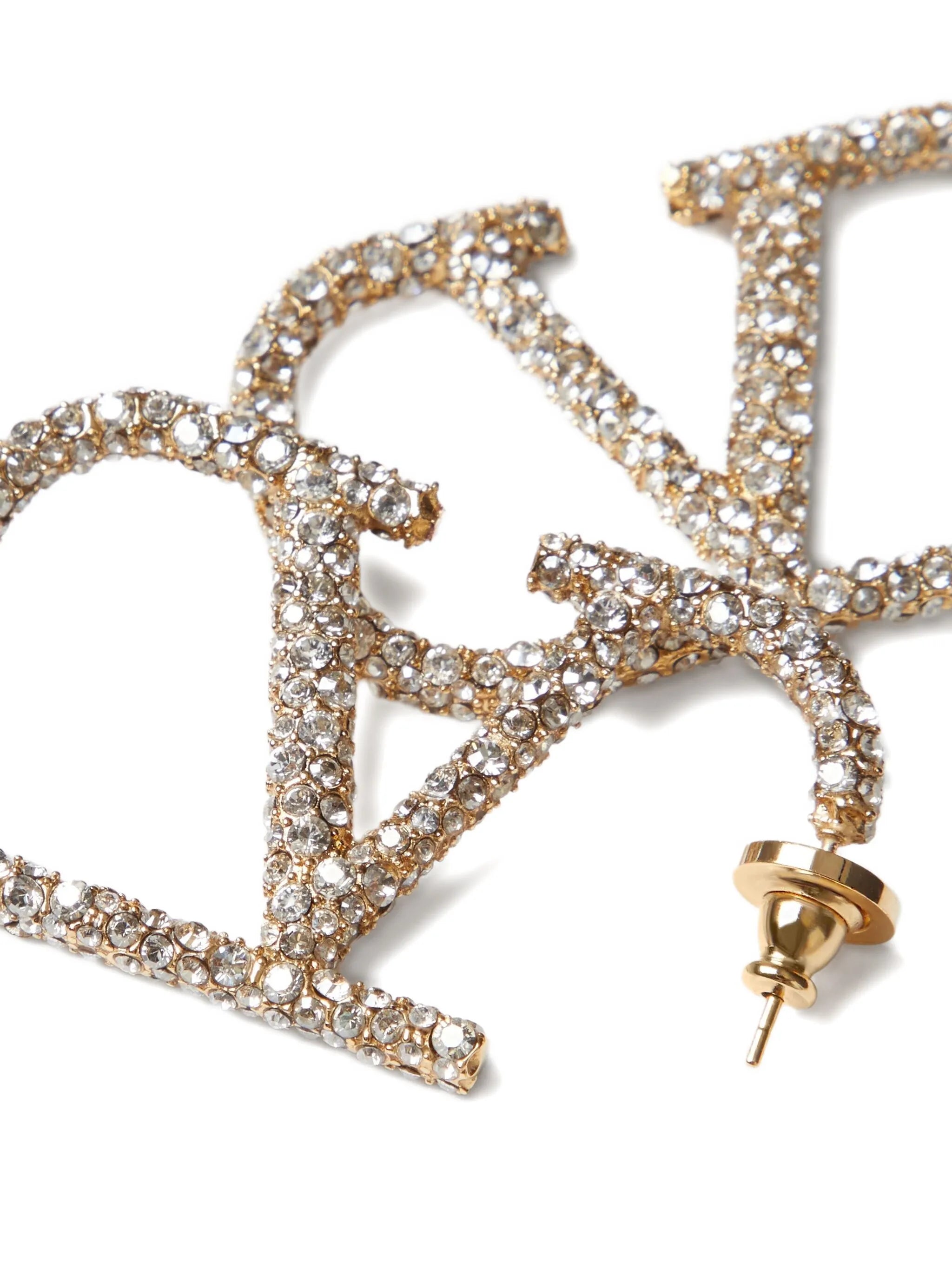 VLogo Signature crystal-embellished earrings
