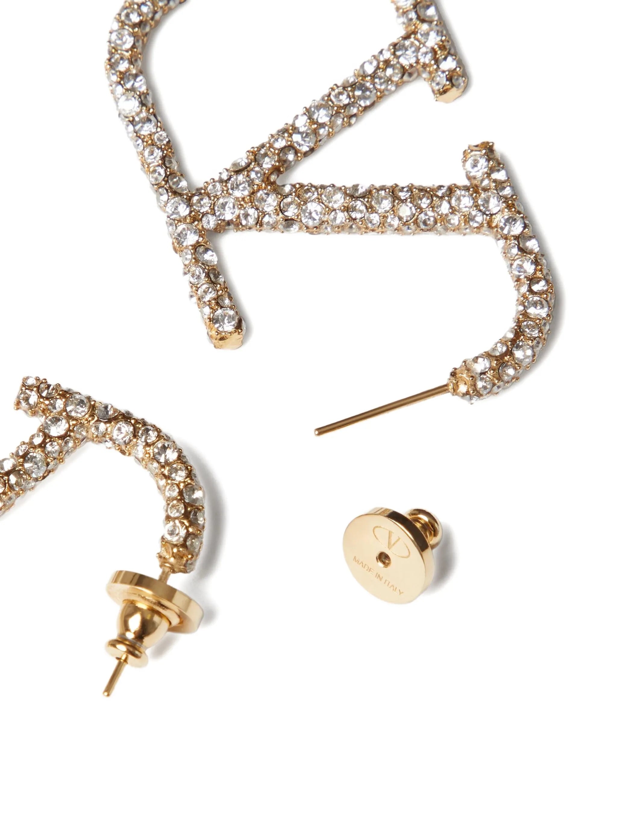 VLogo Signature crystal-embellished earrings