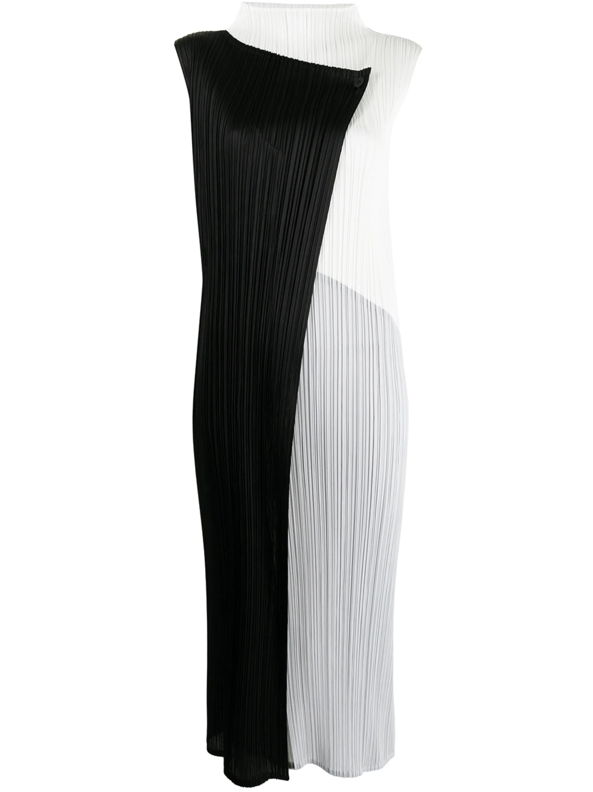 Collage plisse-effect dress