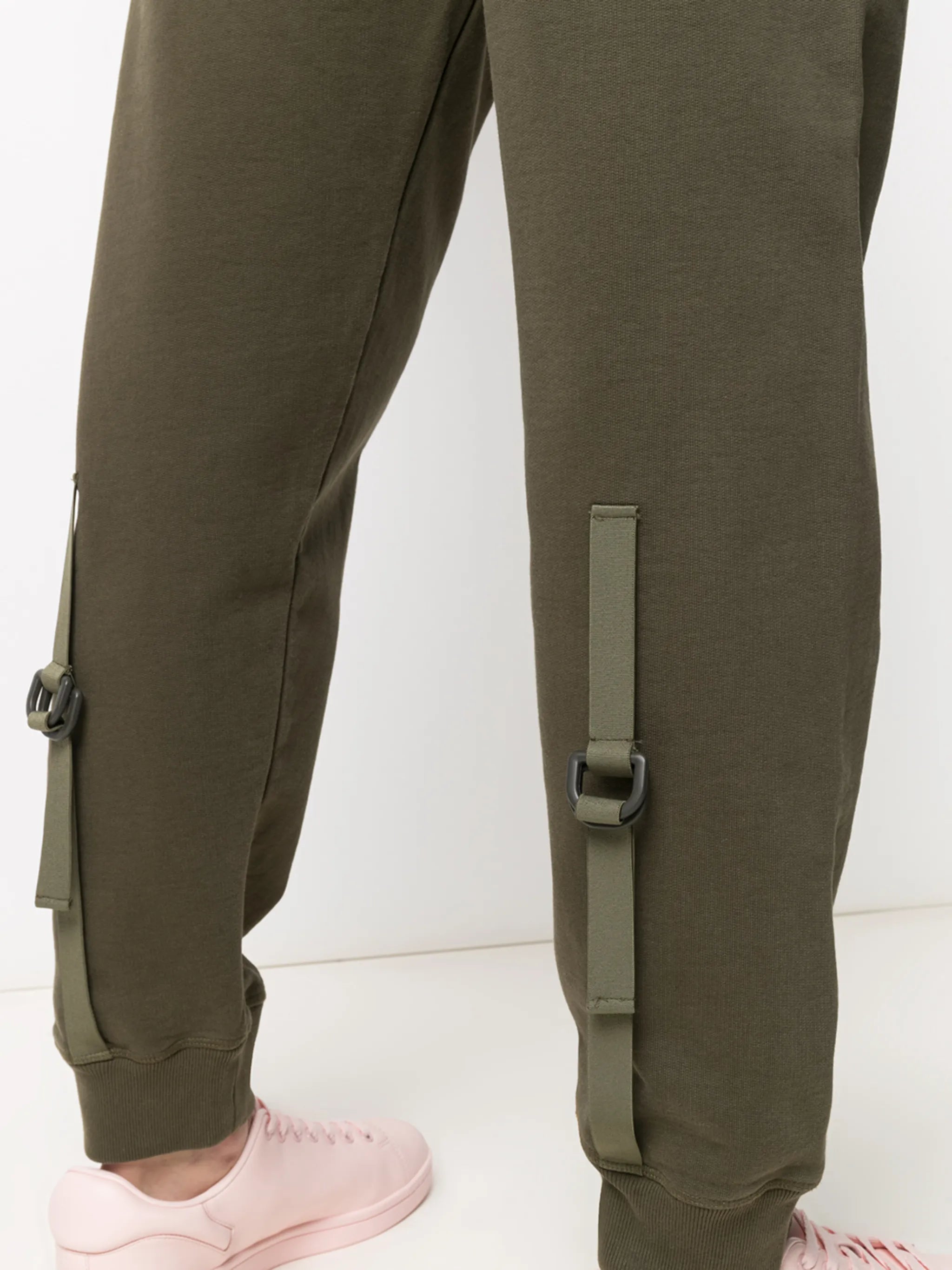 strapped cotton track trousers