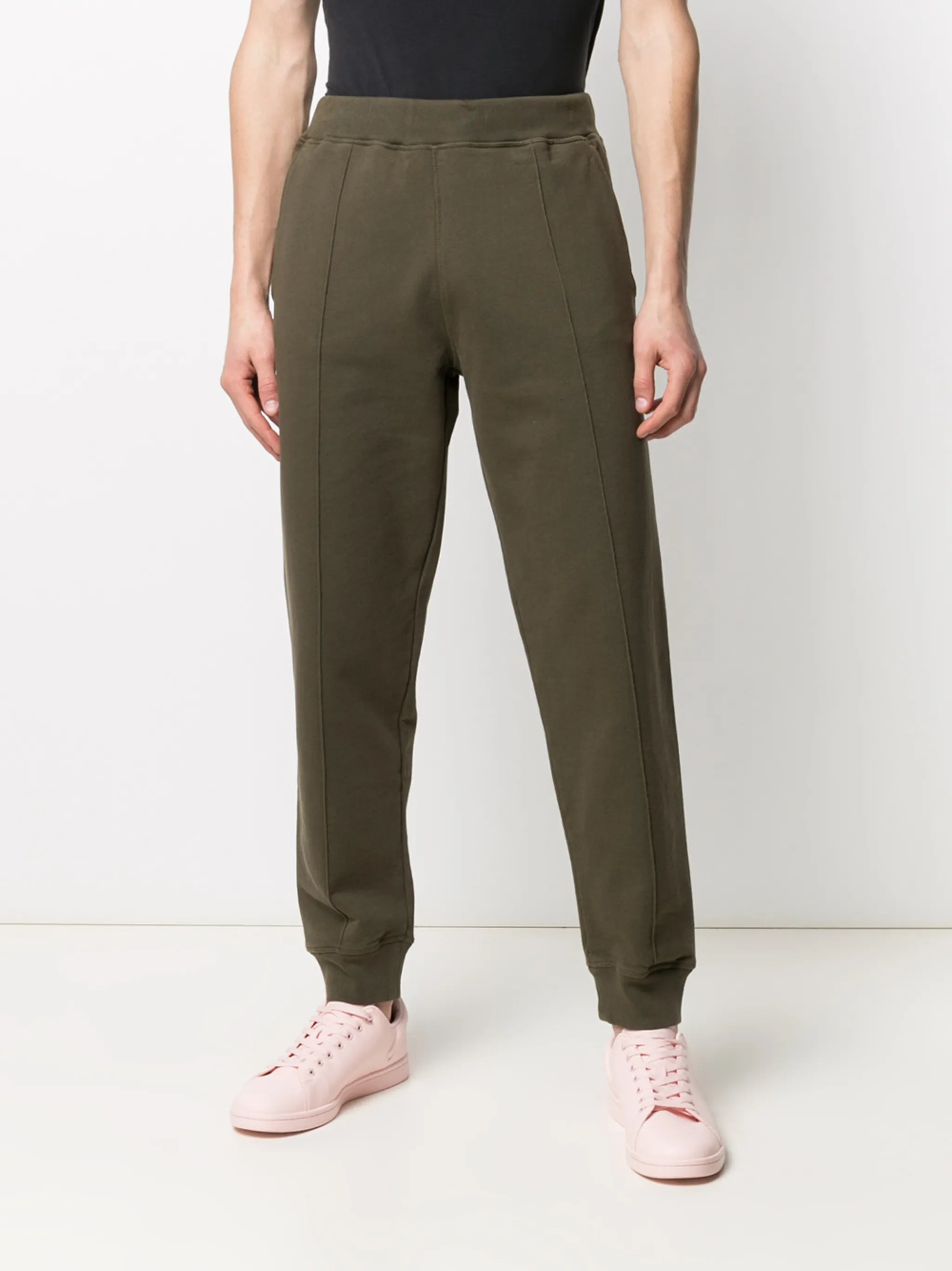 strapped cotton track trousers