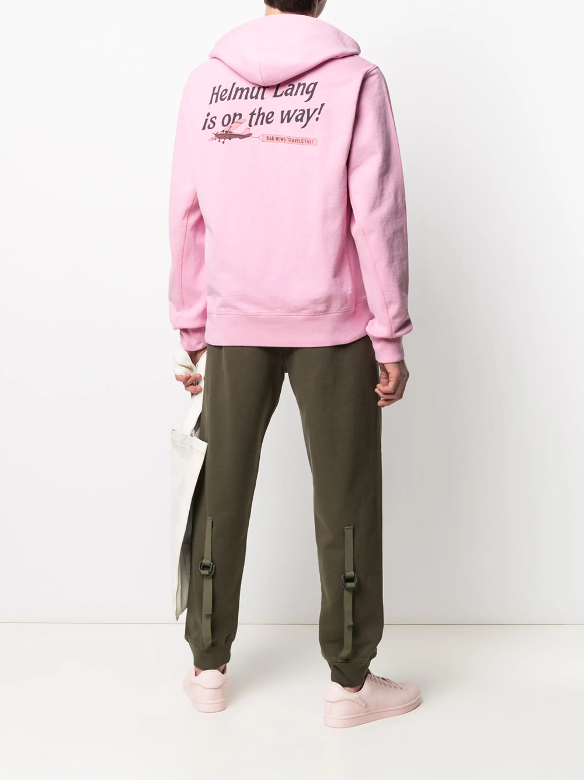 strapped cotton track trousers