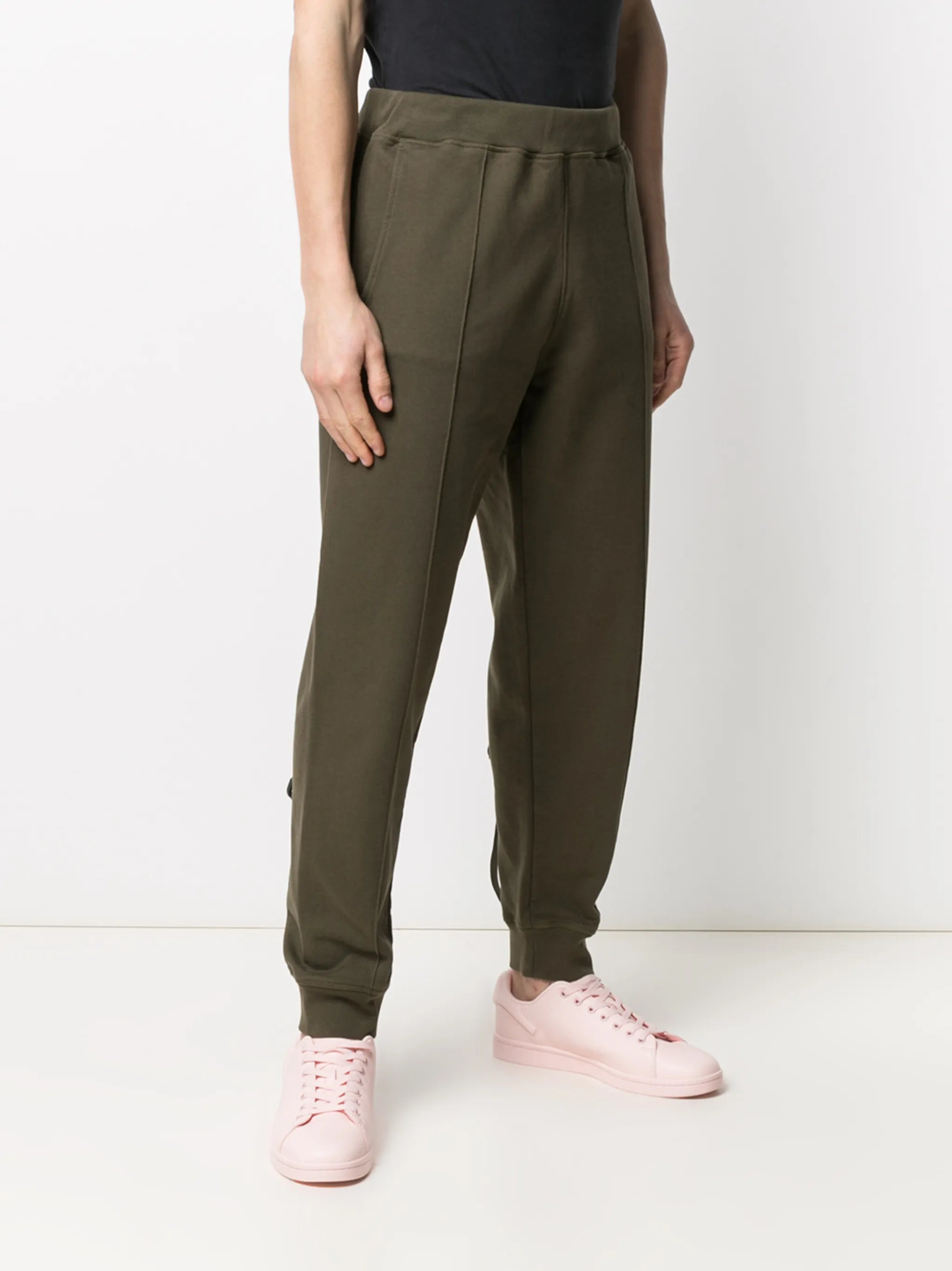 strapped cotton track trousers