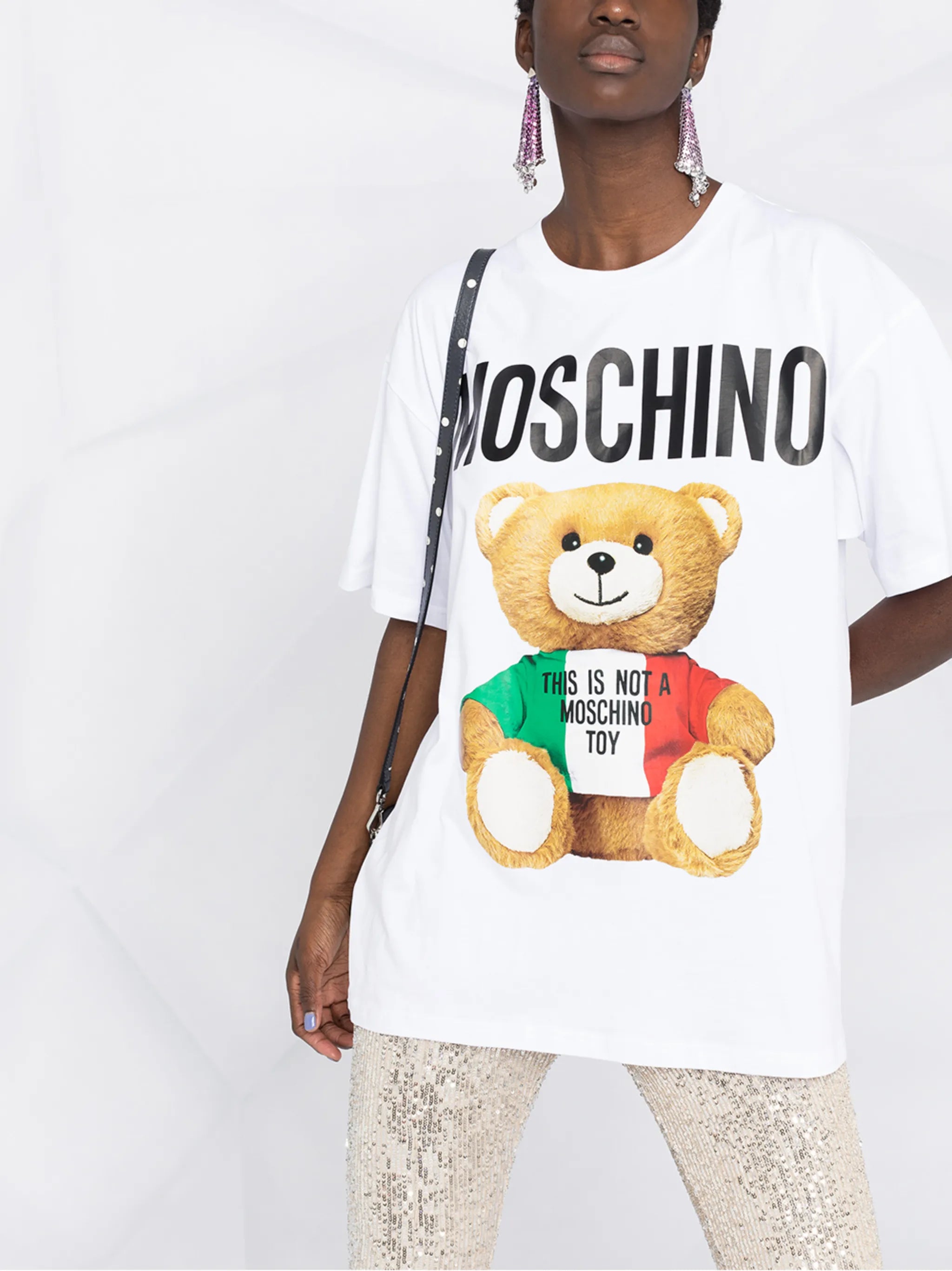 Teddy Bear print oversized T-shirt