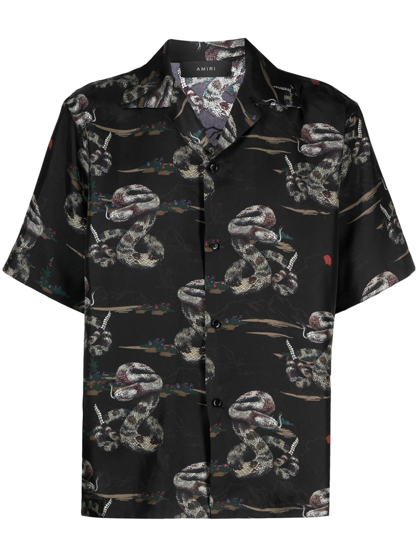 rattlesnake short-sleeve silk shirt