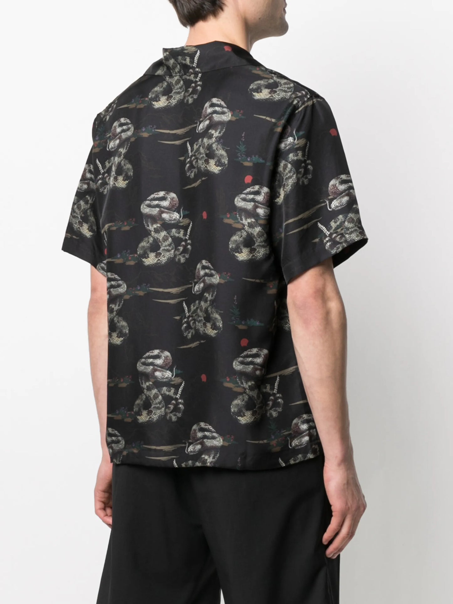 rattlesnake short-sleeve silk shirt